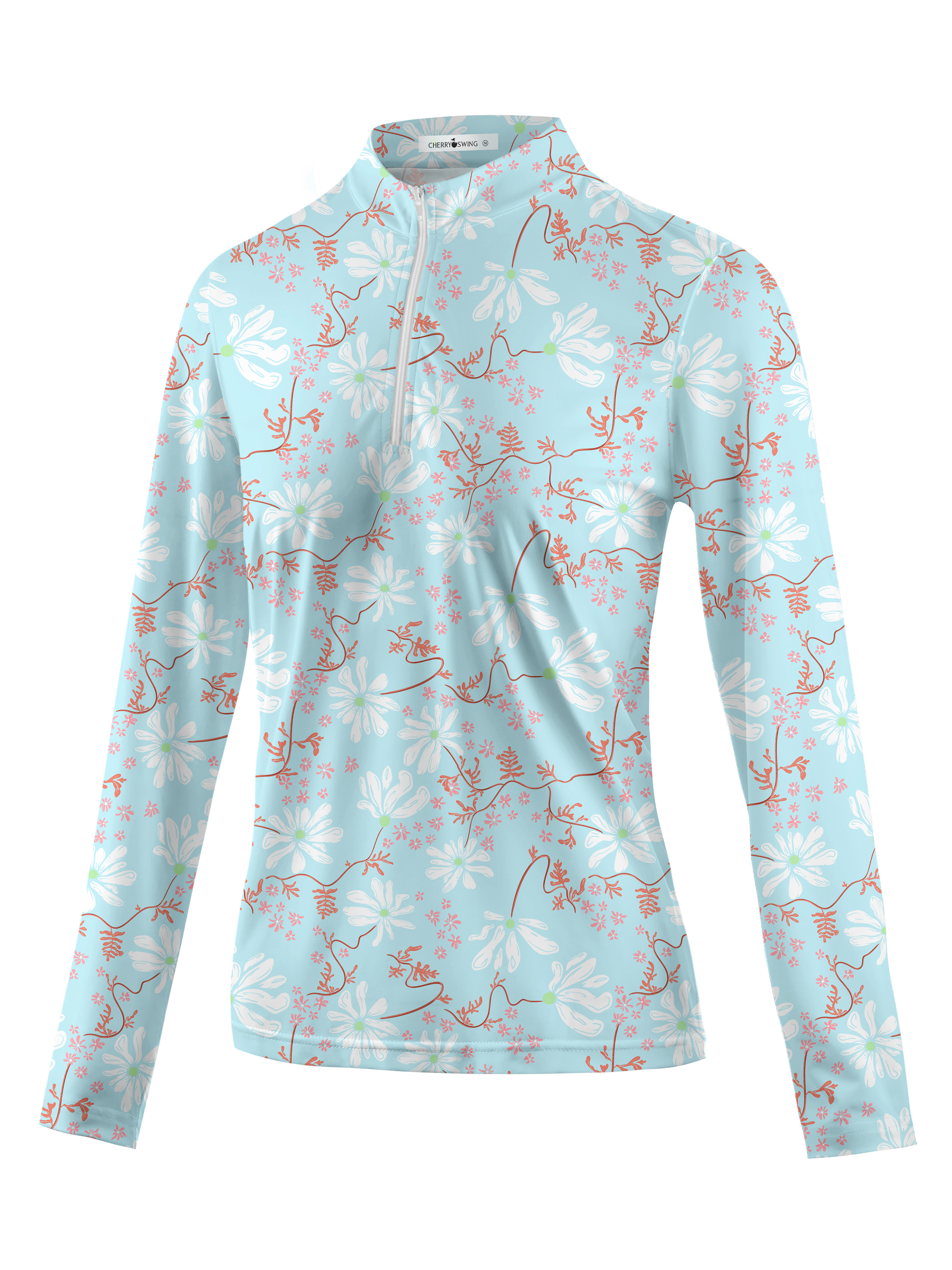 Cherryswing Women's Spring Blossom Long Sleeve Golf Shirt