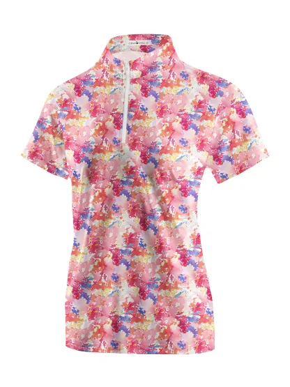 Cherryswing Women's Riot Of Colors Short Sleeve Golf Shirt