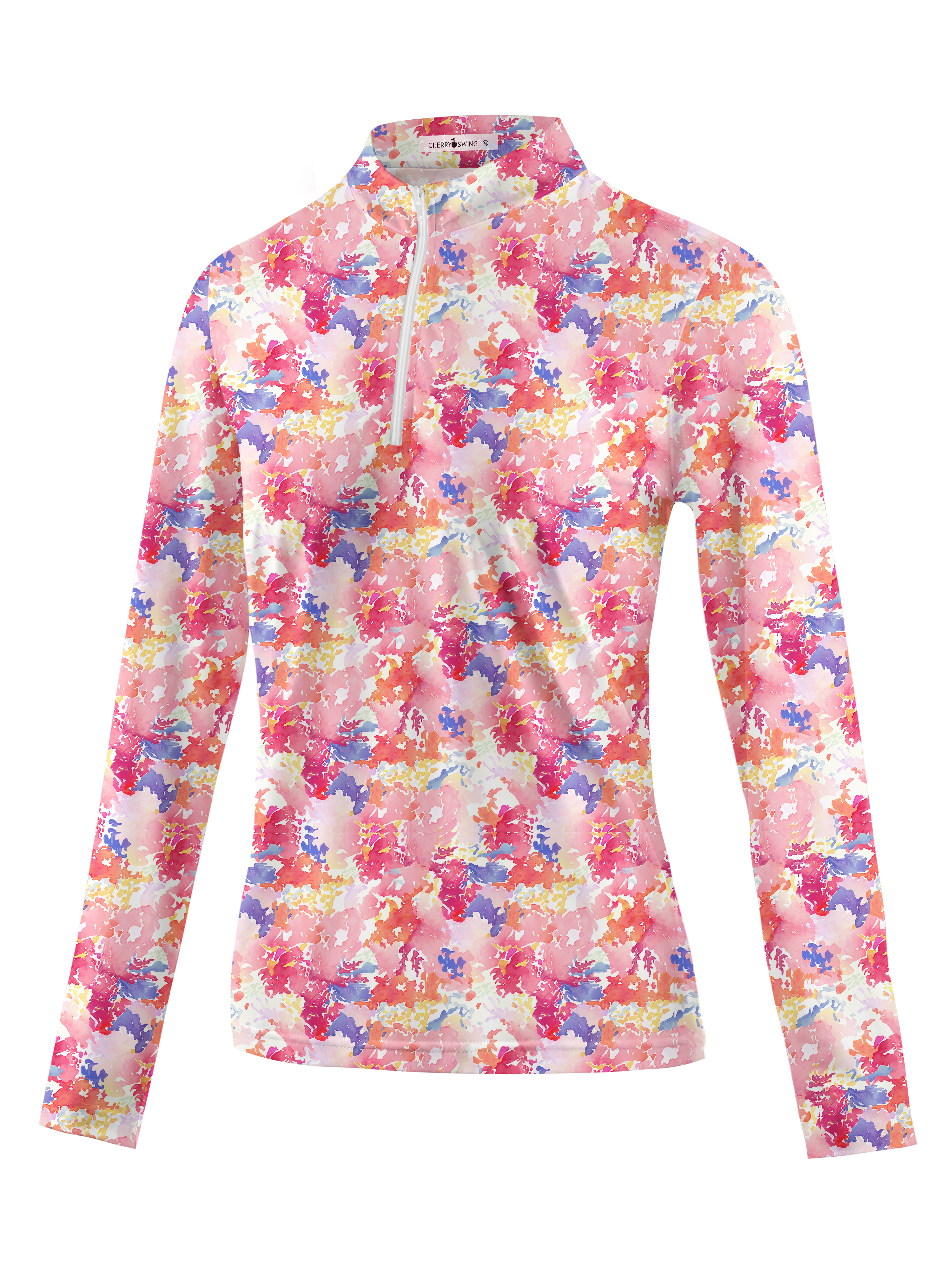 Cherryswing Women's Riot Of Colors Long Sleeve Golf Shirt
