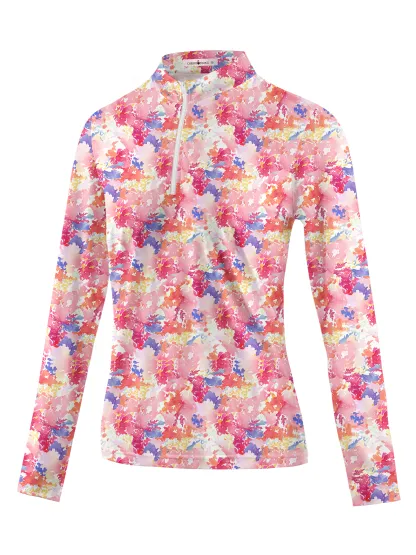 Cherryswing Women's Riot Of Colors Long Sleeve Golf Shirt