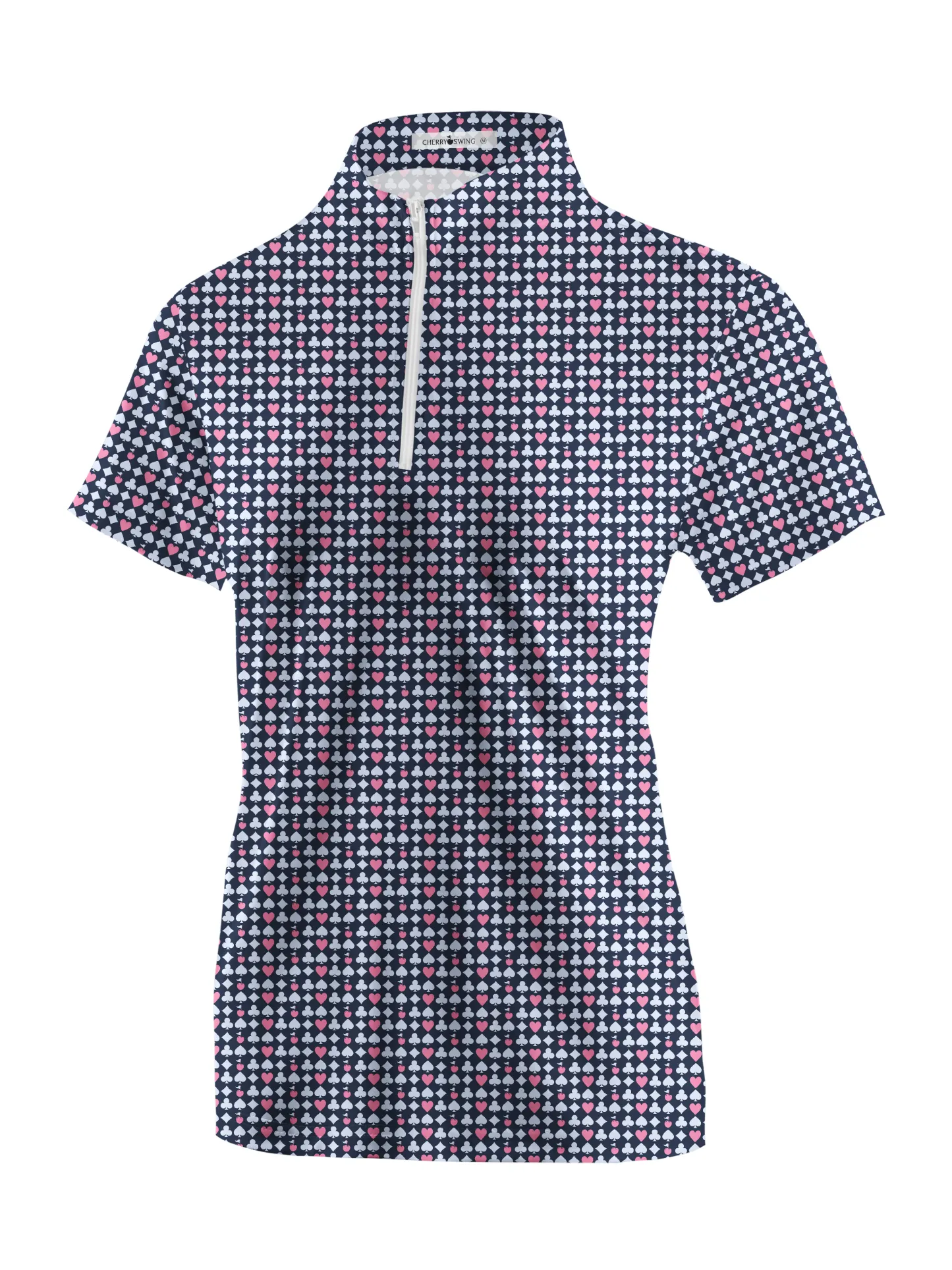 Cherryswing Women's Poker Print Short Sleeve Golf Shirt