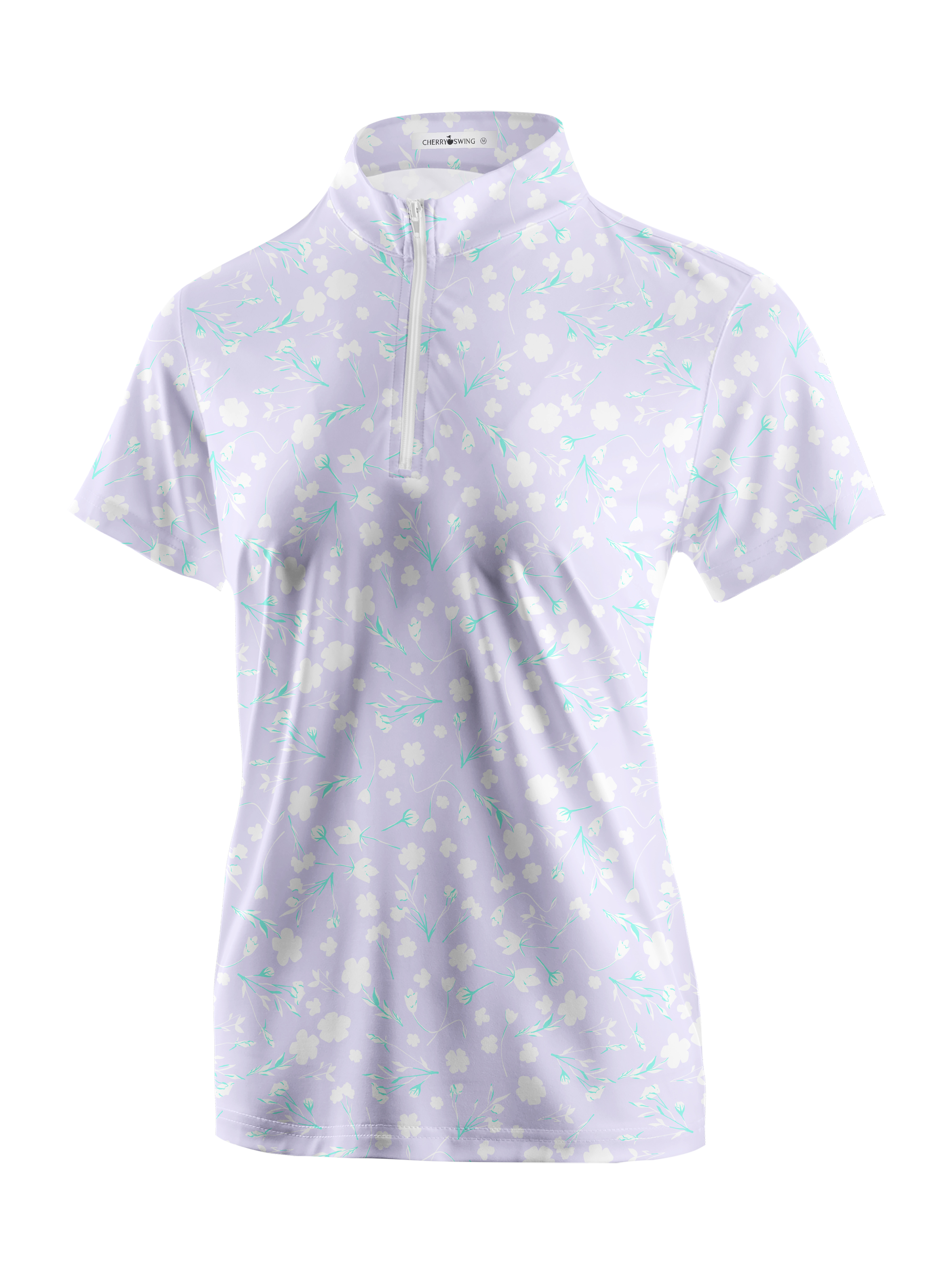 Cherryswing Women's Lavender in Full Bloom Short Sleeve Golf Shirt