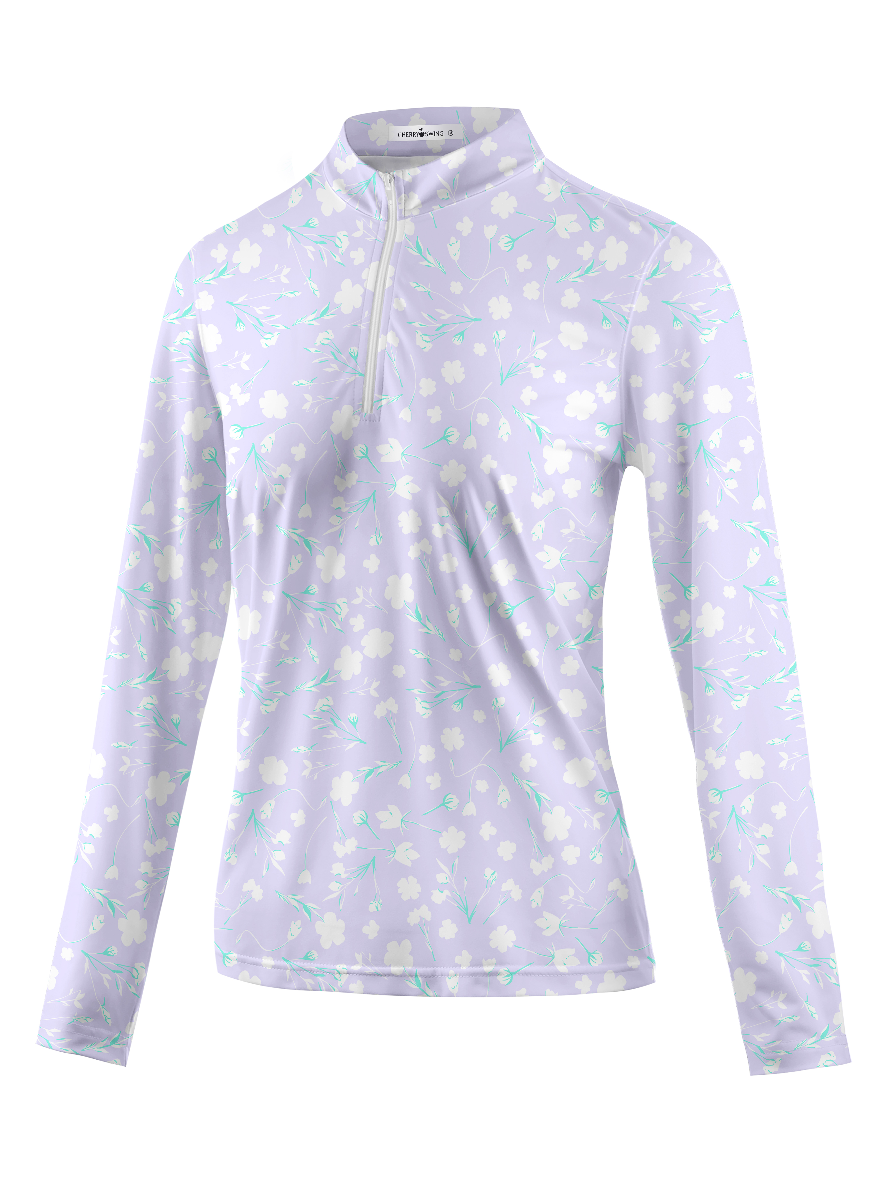 Cherryswing Women's Lavender in Full Bloom Long Sleeve Golf Shirt