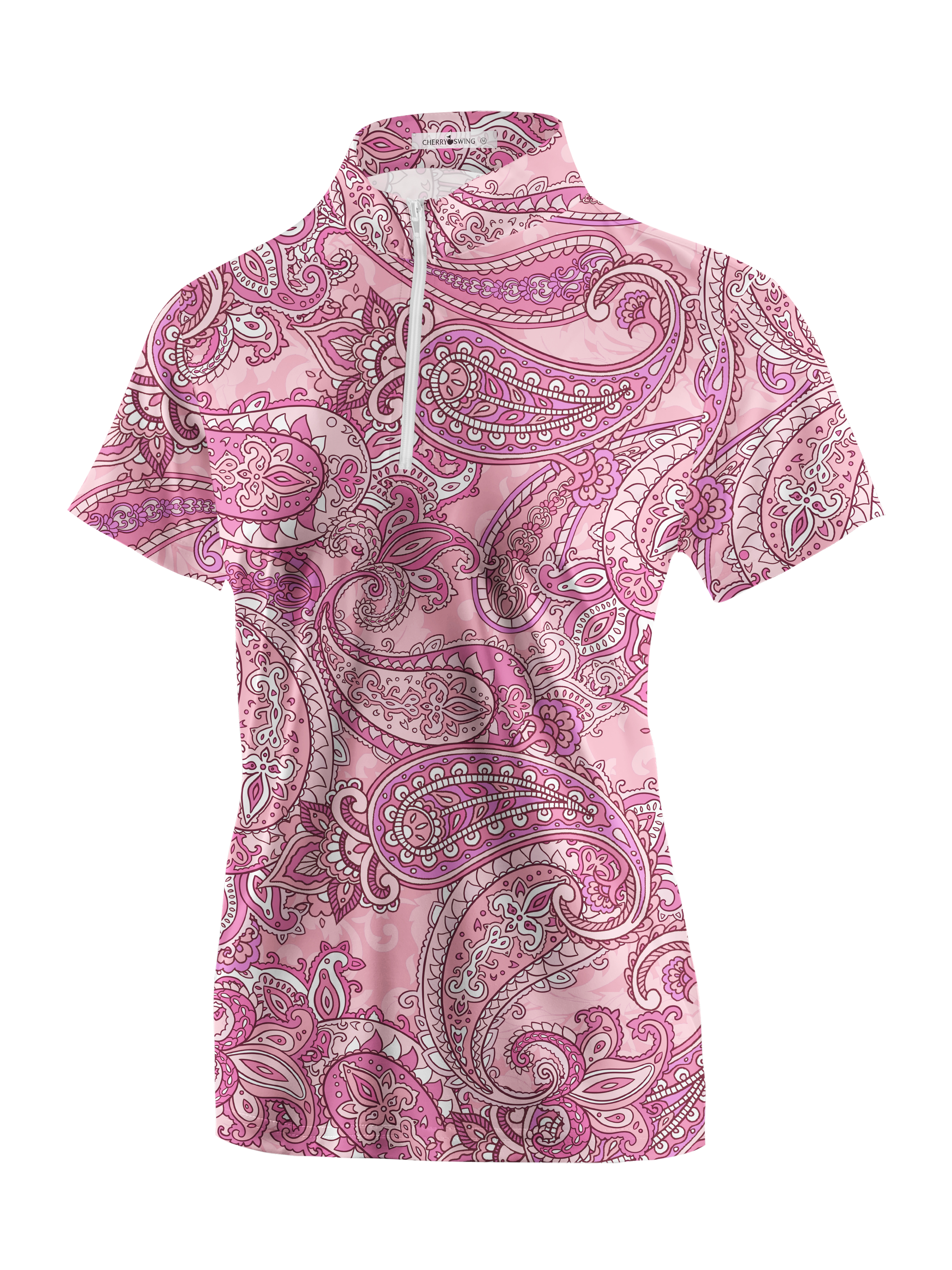 Cherryswing Women's Paisley Short Sleeve Golf Shirt