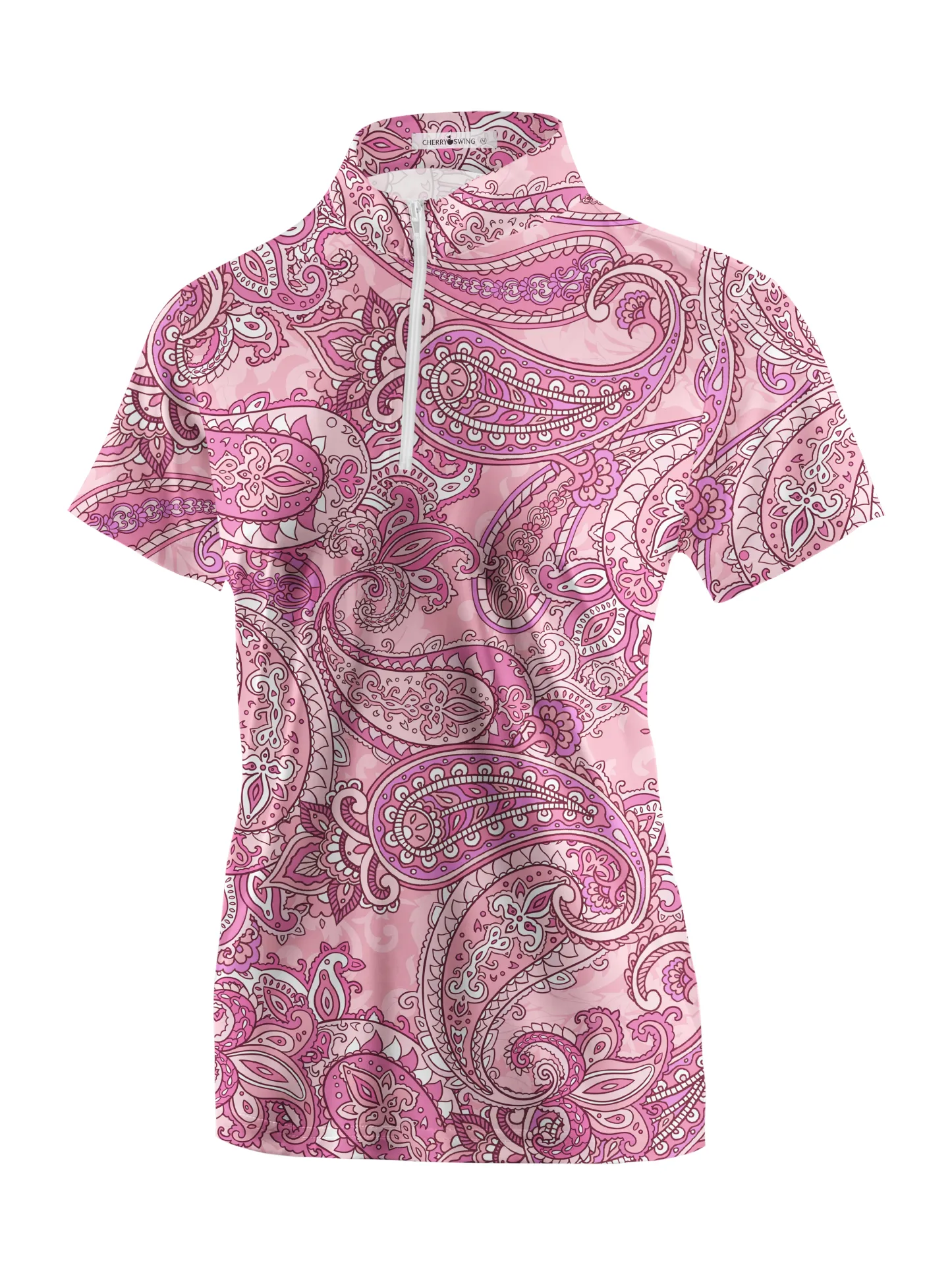 Cherryswing Women's Paisley Short Sleeve Golf Shirt