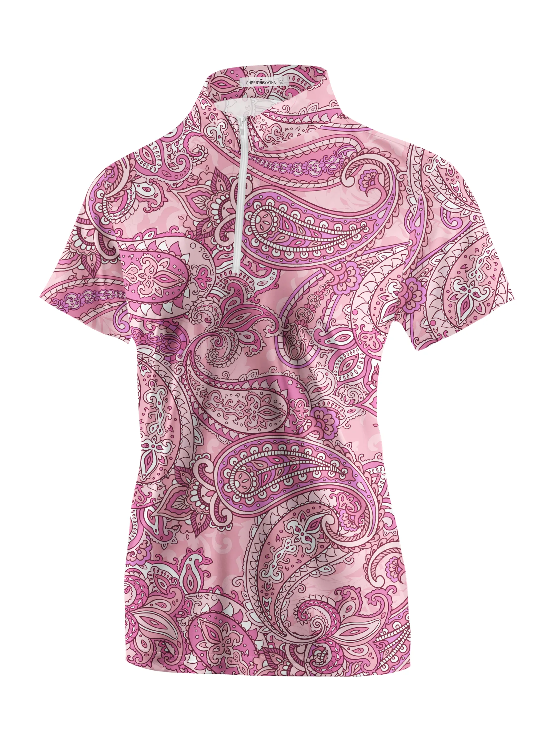 Cherryswing Women's Paisley Short Sleeve Golf Shirt