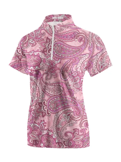 Cherryswing Women's Paisley Short Sleeve Golf Shirt