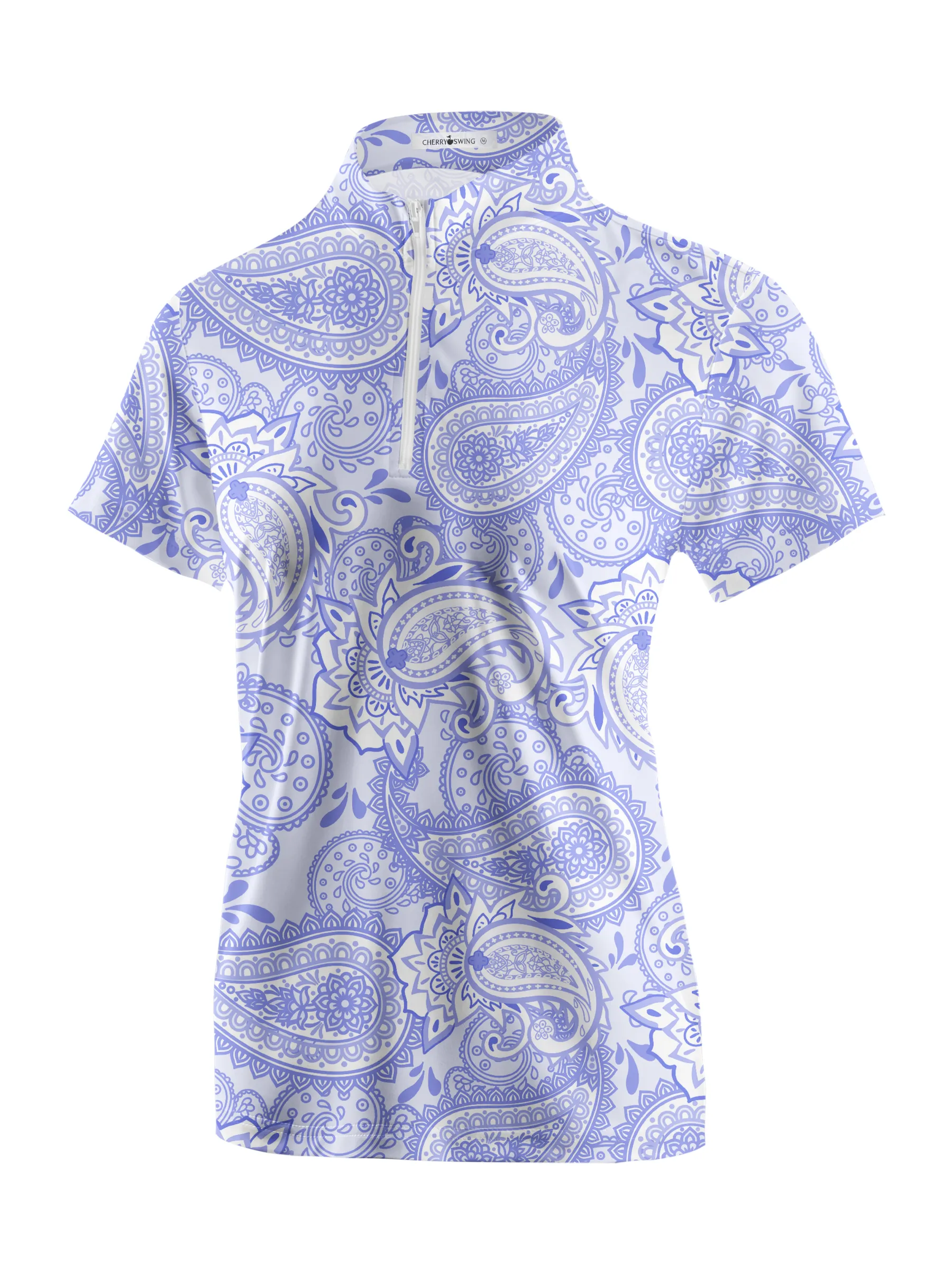 Cherryswing Women's Cashew Flower Golf Short Sleeve Polo Shirt