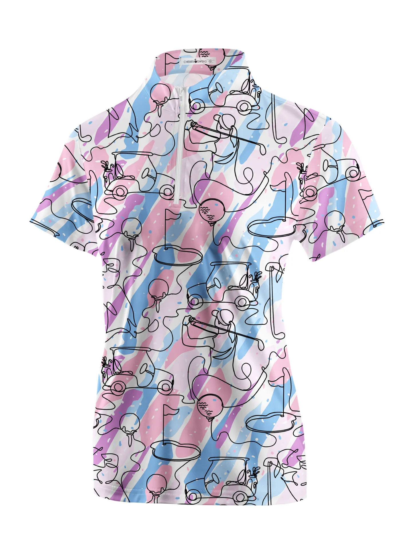 Cherryswing Women's Party in Course Golf Short Sleeve Polo Shirt