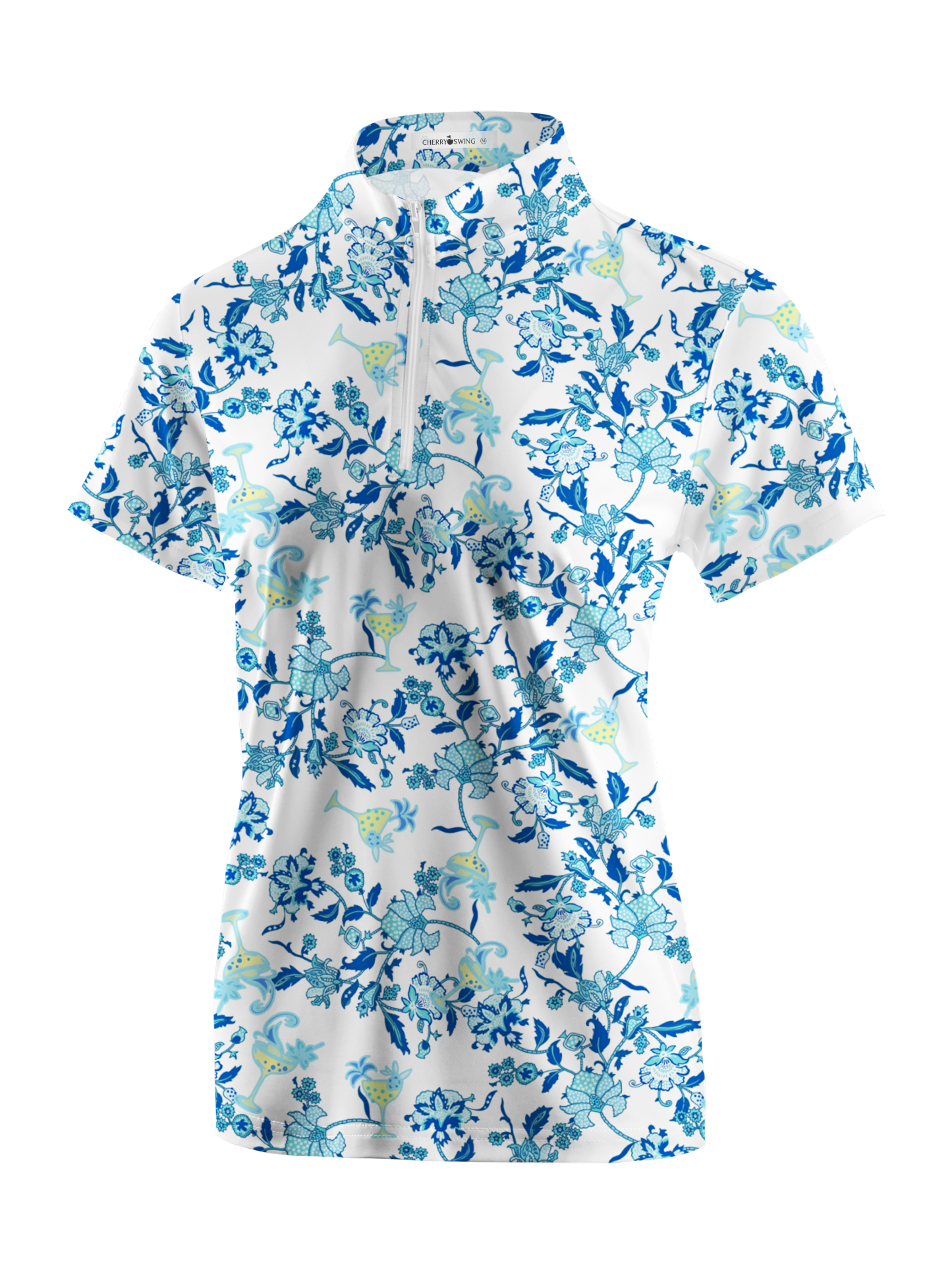 Cherryswing Women's Floral Golf Short Sleeve Polo Shirt