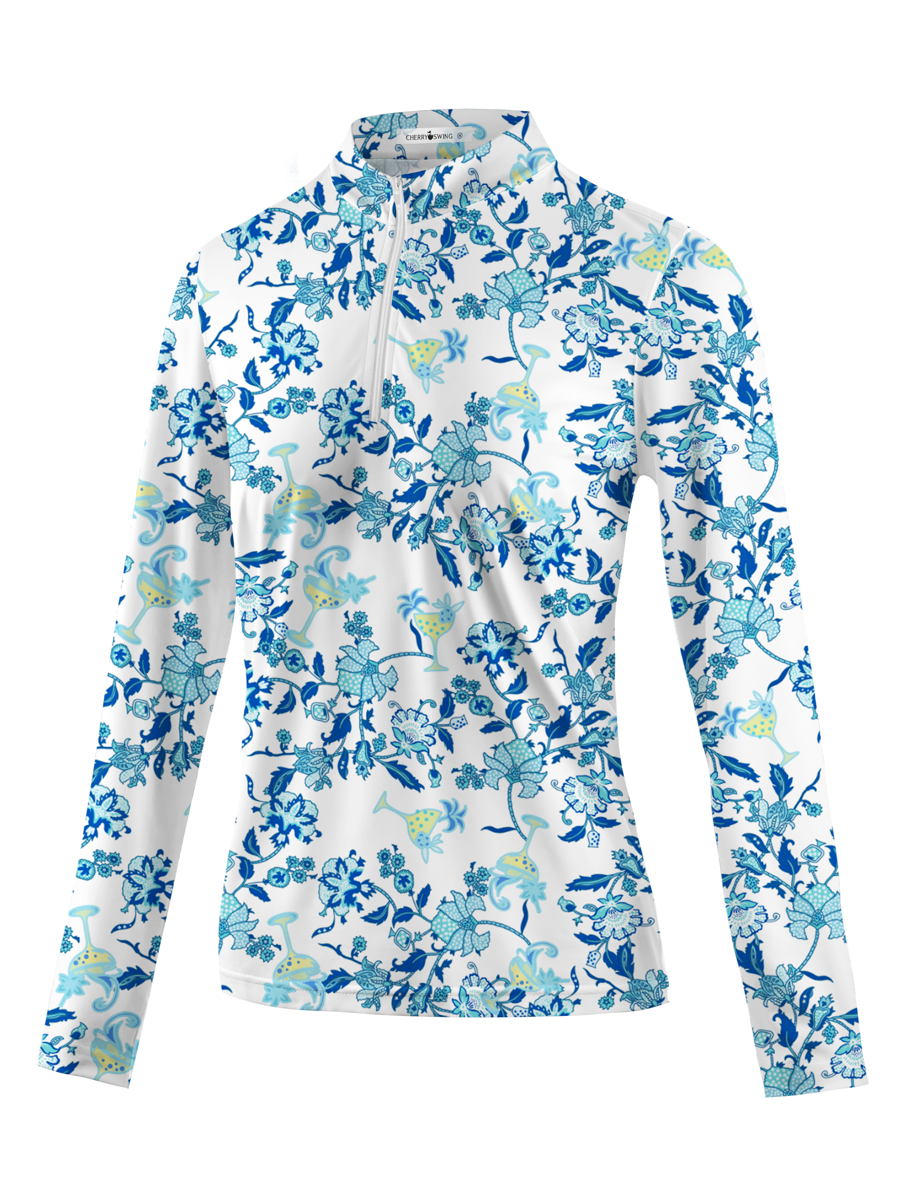 Cherryswing Women's Floral Golf Long Sleeve Polo Shirt
