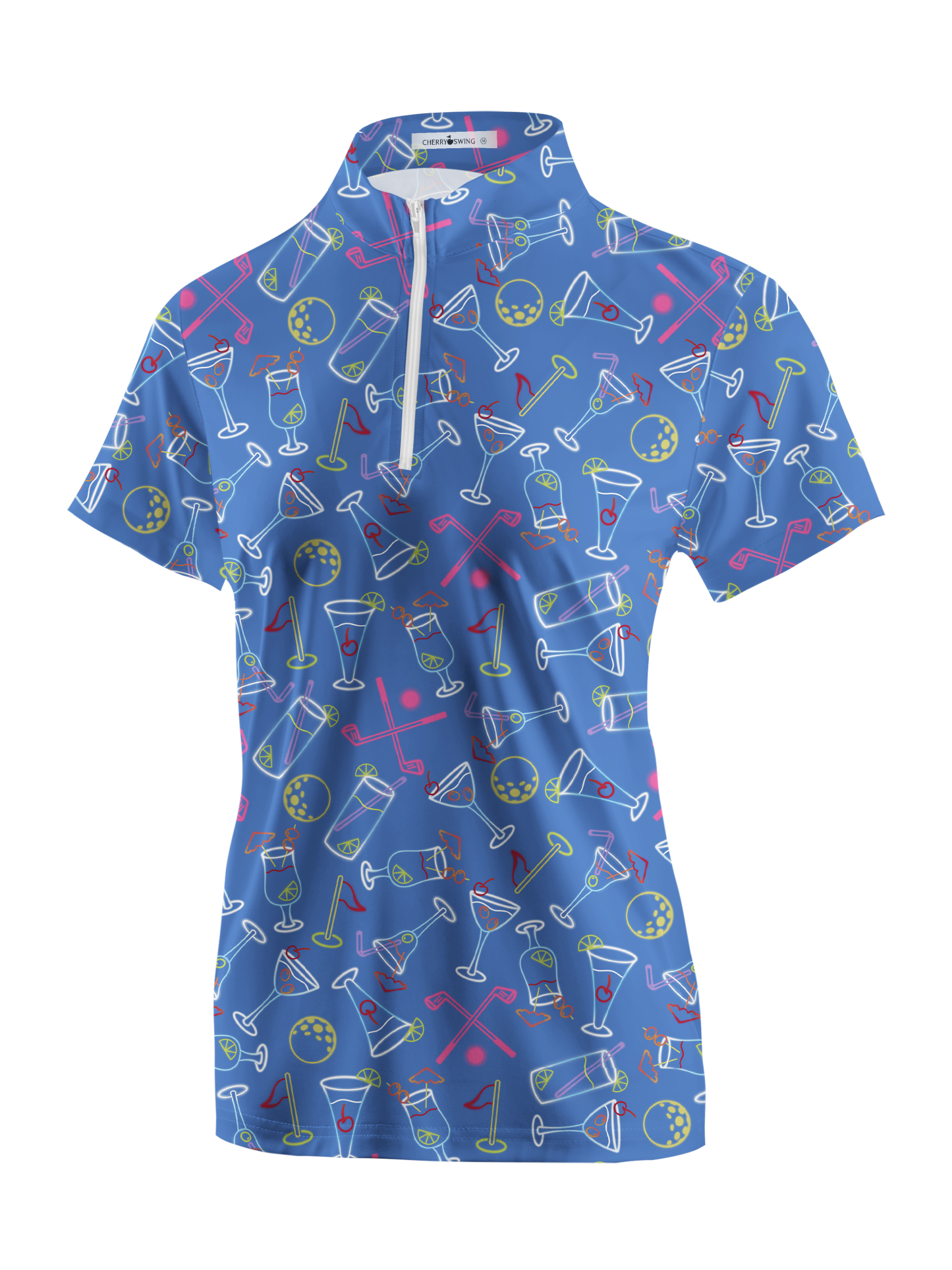 Cherryswing Women's Vibrant Blues Golf Short Sleeve Polo Shirt
