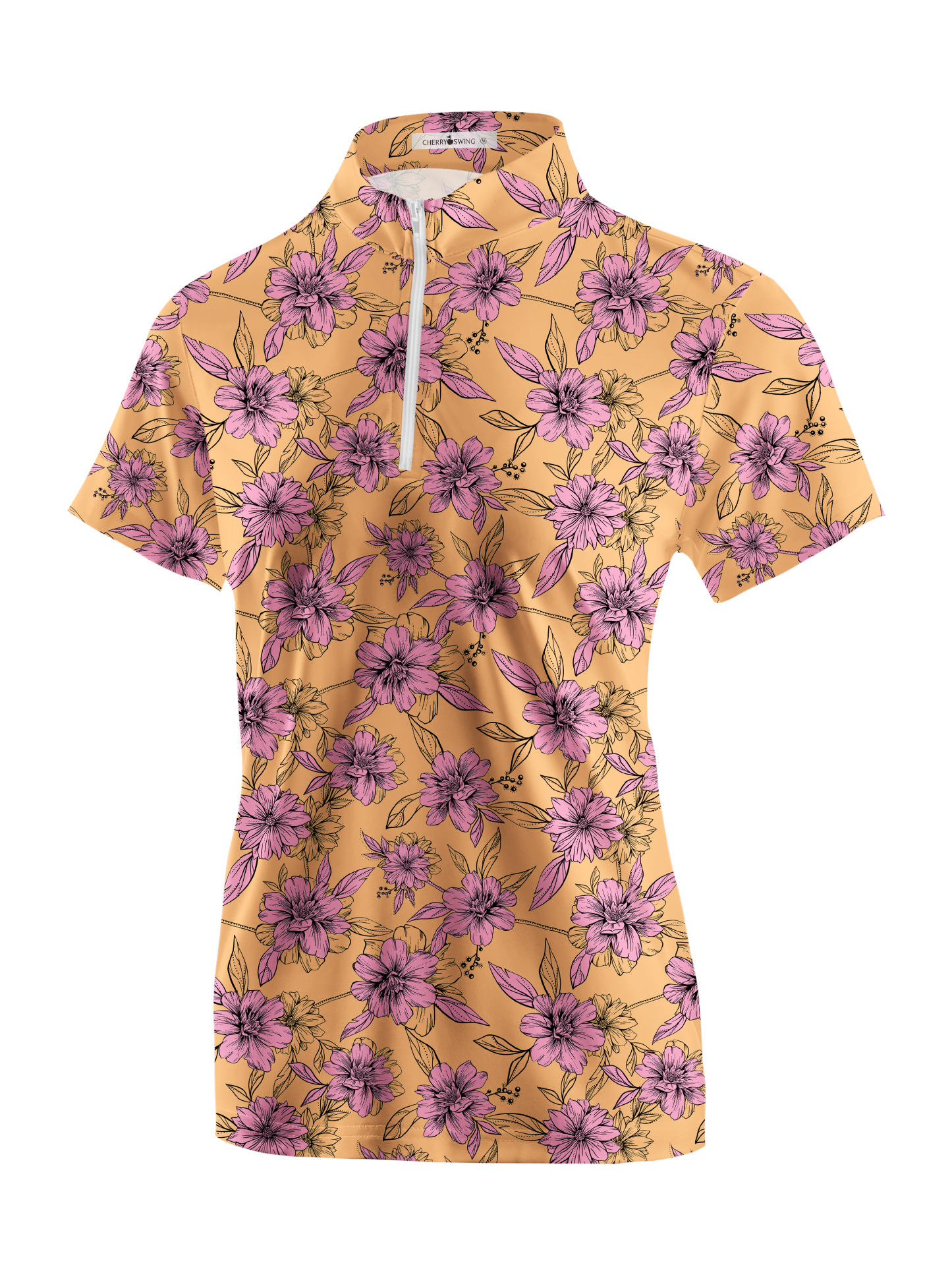 Cherryswing Women's Sun-Kissed Blooms Golf Short Sleeve Polo Shirt
