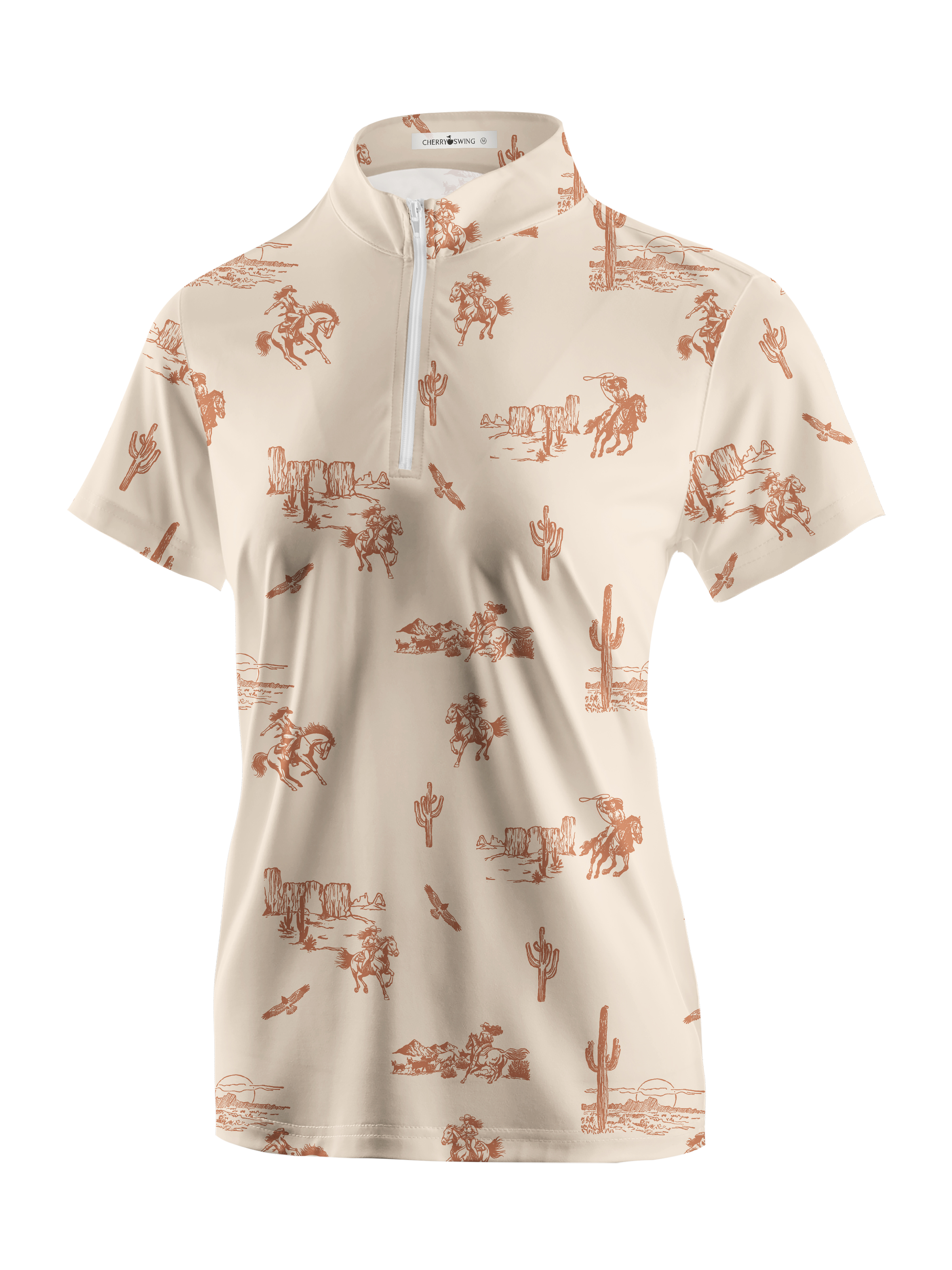 Cherryswing Women's Wild West Golf Short Sleeve Polo Shirt
