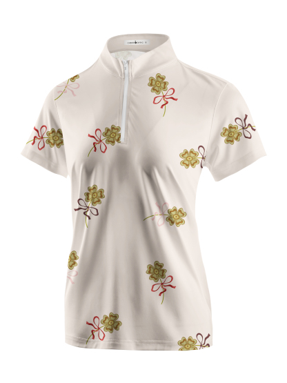 Cherryswing Women's Four Leaf Clover Golf Short Sleeve Polo Shirt