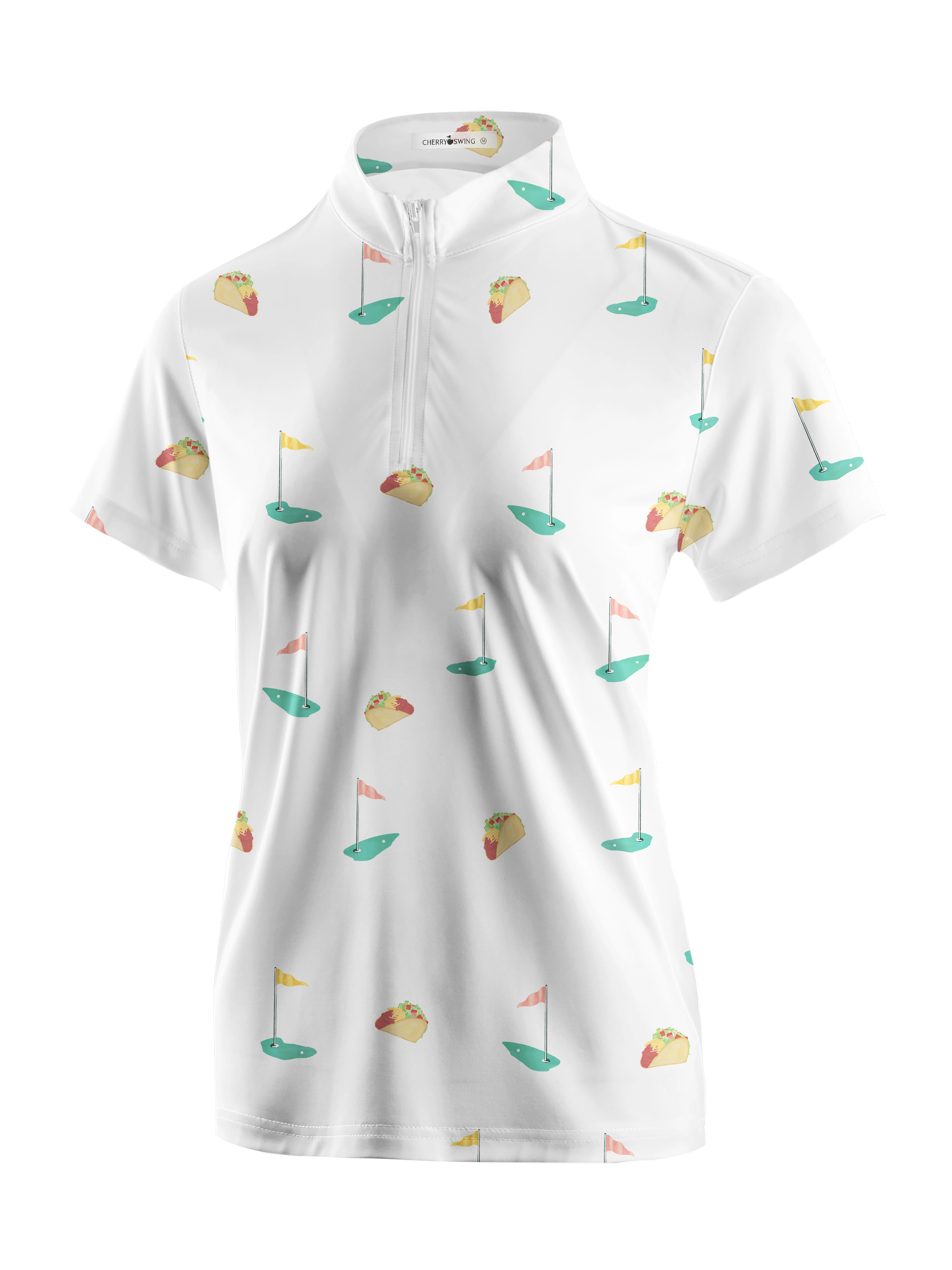 Cherryswing Women's Playful Design Golf Short Sleeve Polo Shirt