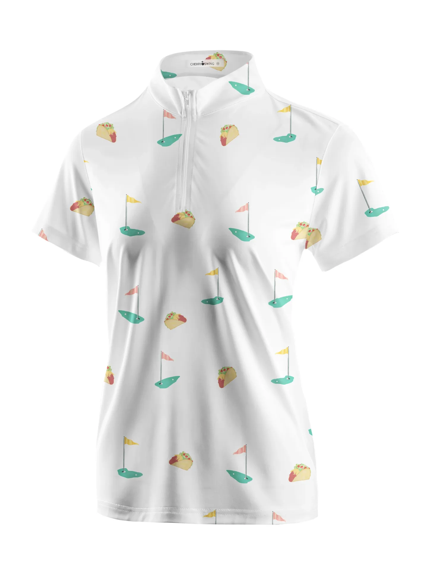 Cherryswing Women's Playful Design Golf Short Sleeve Polo Shirt