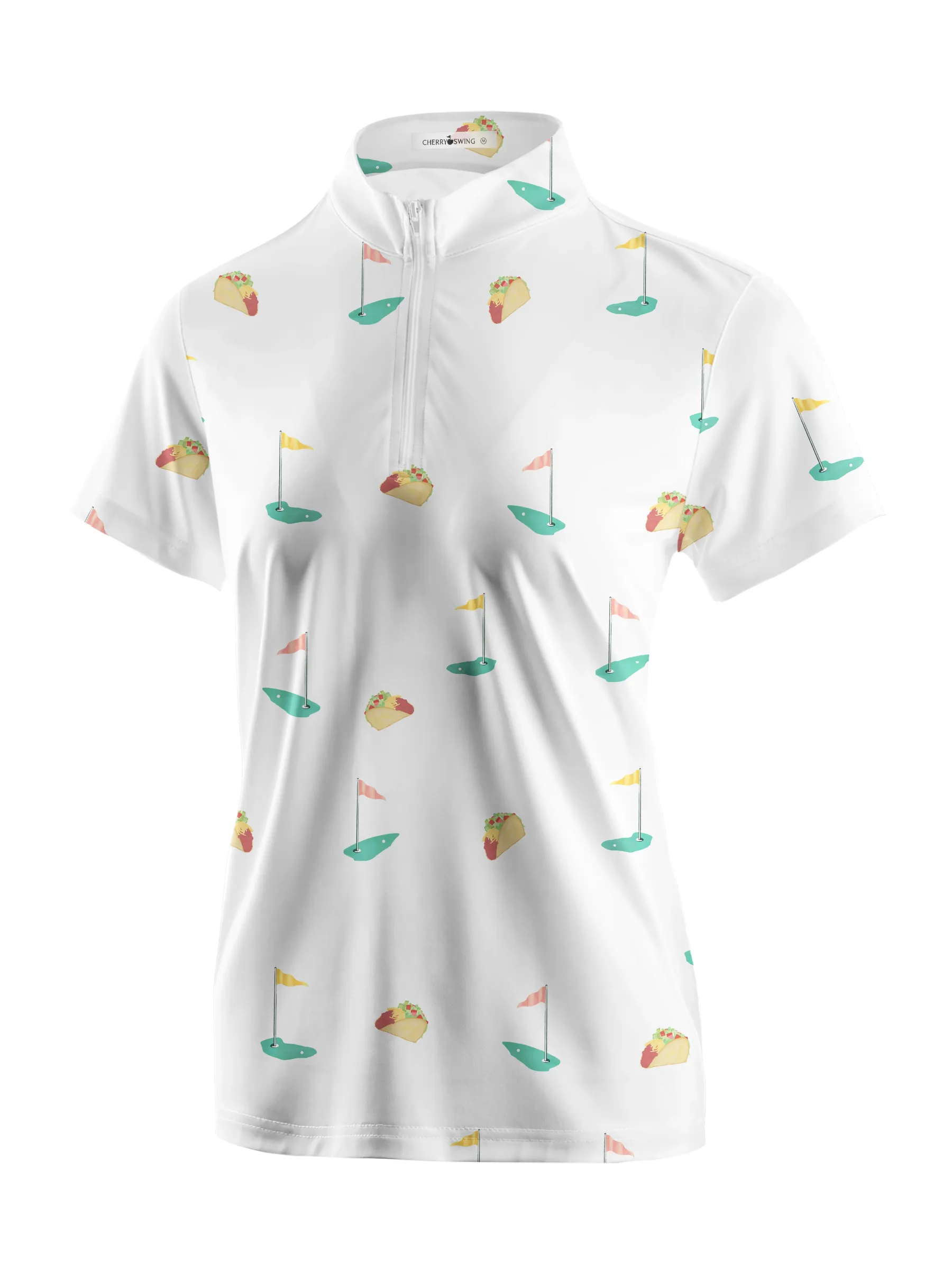 Cherryswing Women's Playful Design Golf Short Sleeve Polo Shirt
