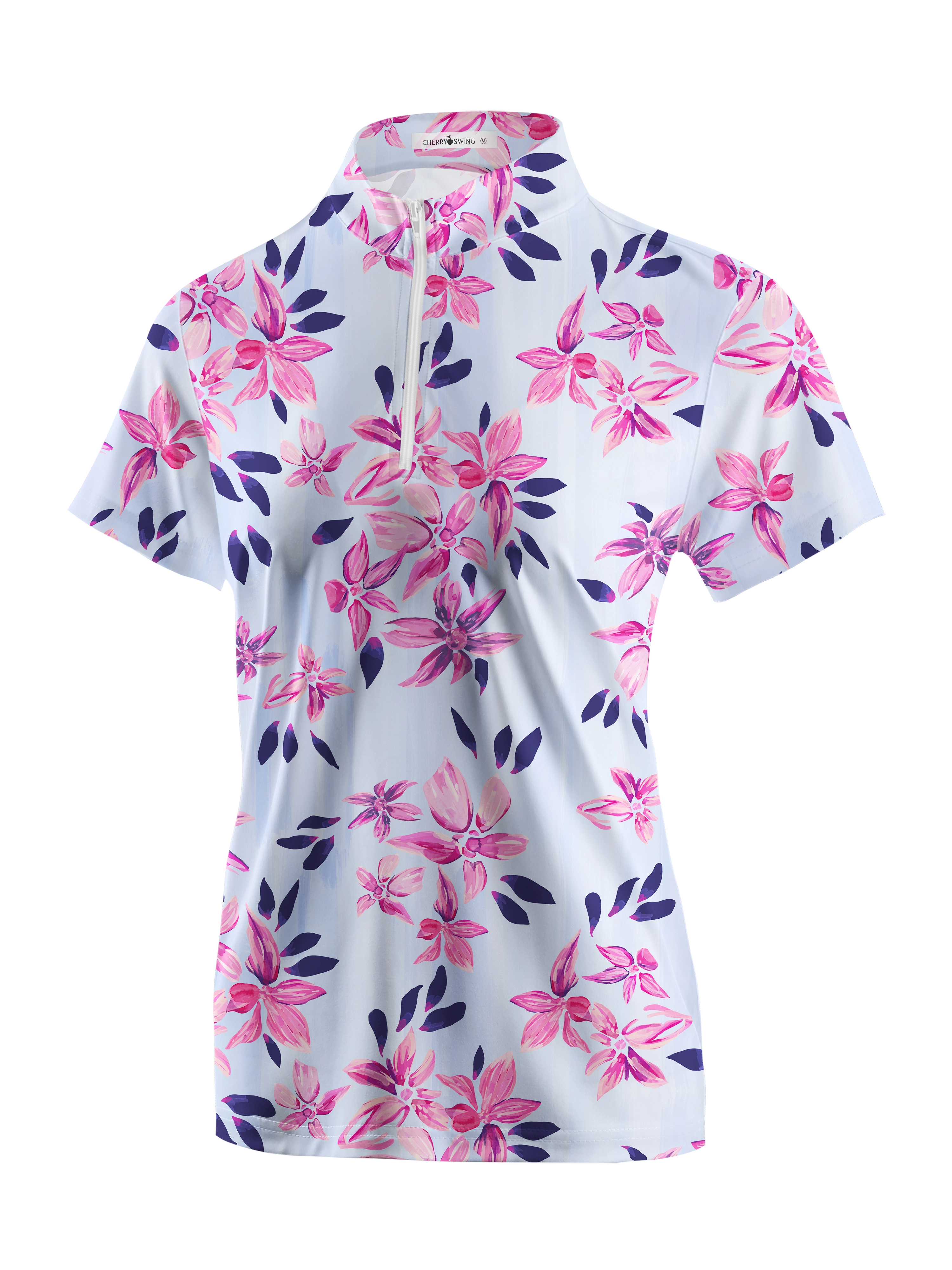 Cherryswing Women's Springtime Garden Golf Short Sleeve Polo Shirt