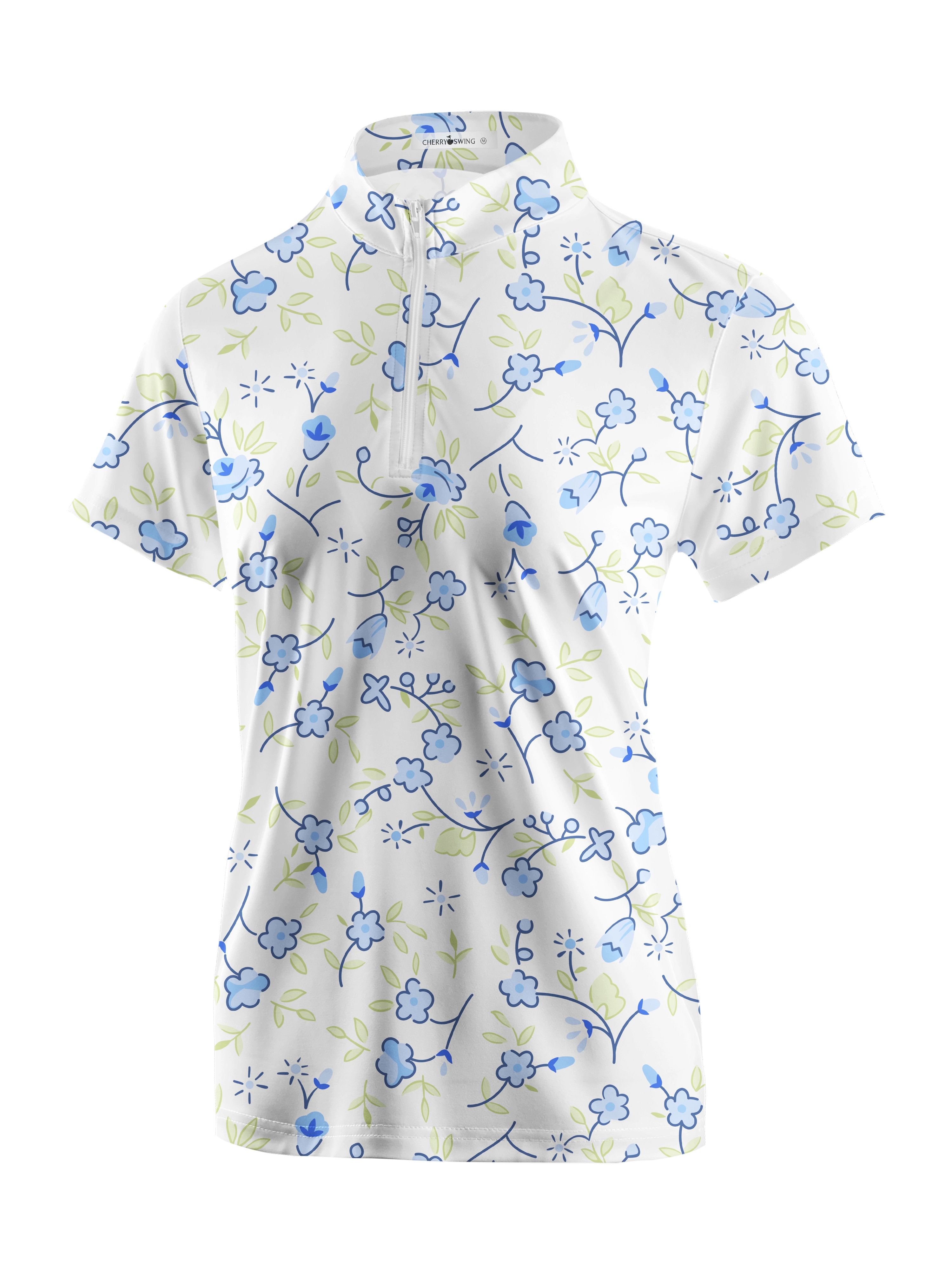 Cherryswing Women's Blossoms in Spring Golf Short Sleeve Polo Shirt