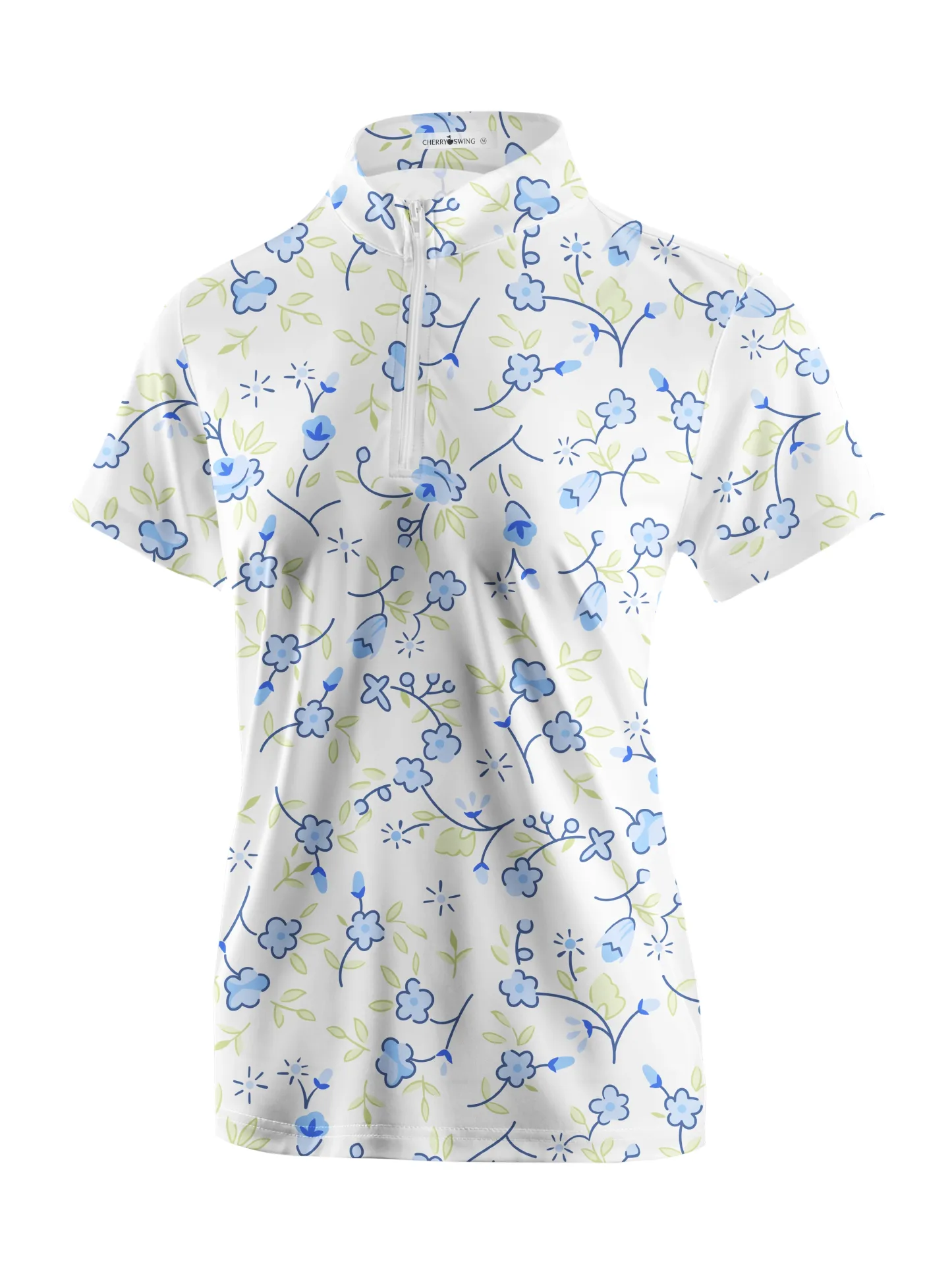 Cherryswing Women's Blossoms in Spring Golf Short Sleeve Polo Shirt
