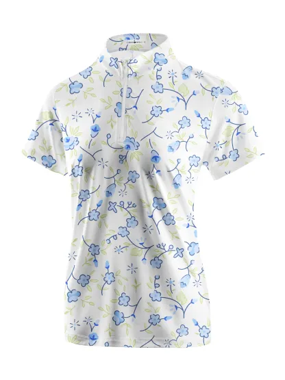 Cherryswing Women's Blossoms in Spring Golf Short Sleeve Polo Shirt