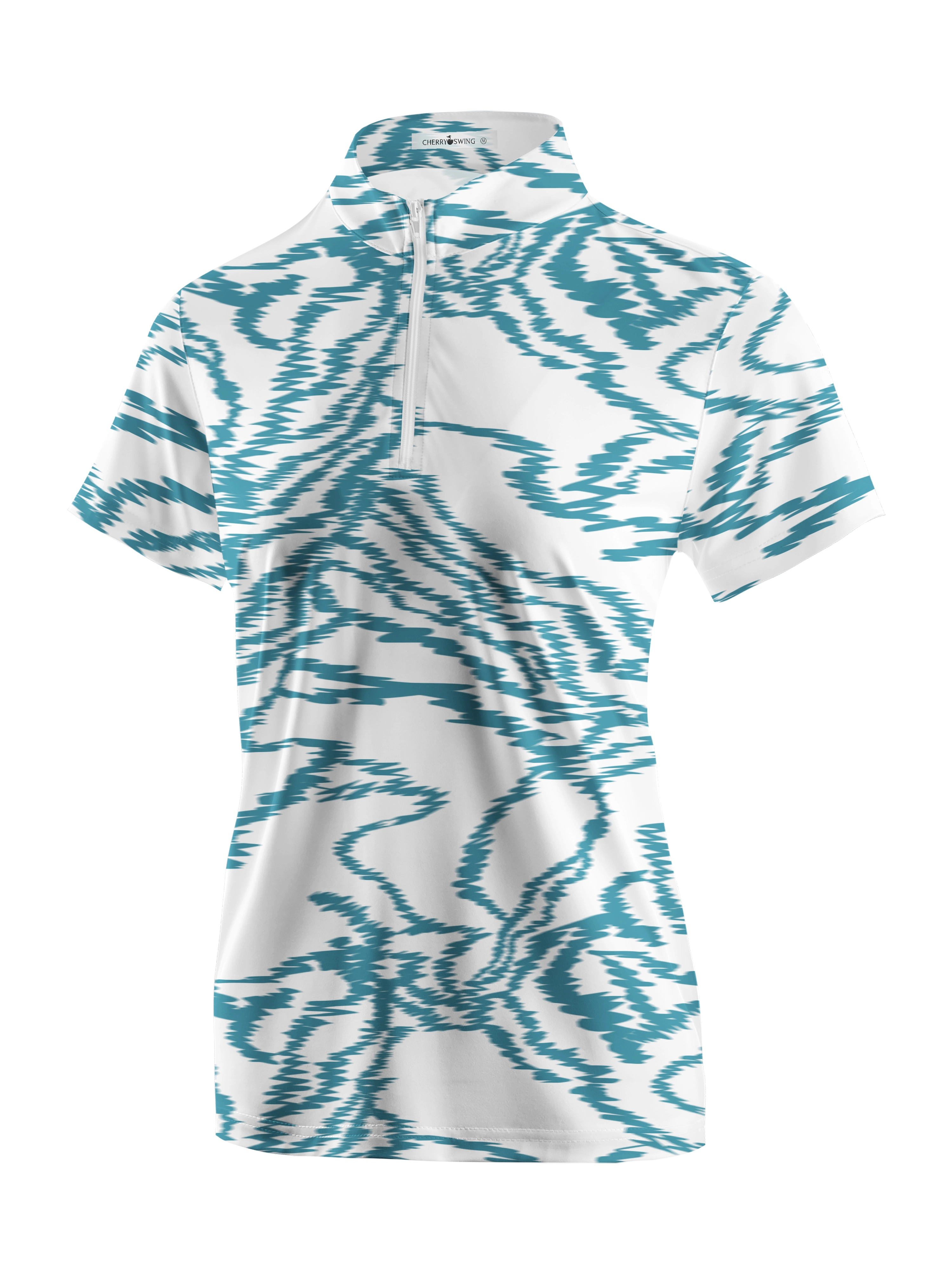 Cherryswing Women's Freeform Lines Golf Short Sleeve Polo Shirt