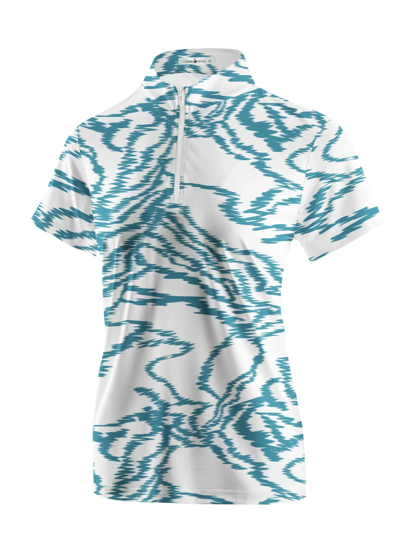 Cherryswing Women's Freeform Lines Golf Short Sleeve Polo Shirt