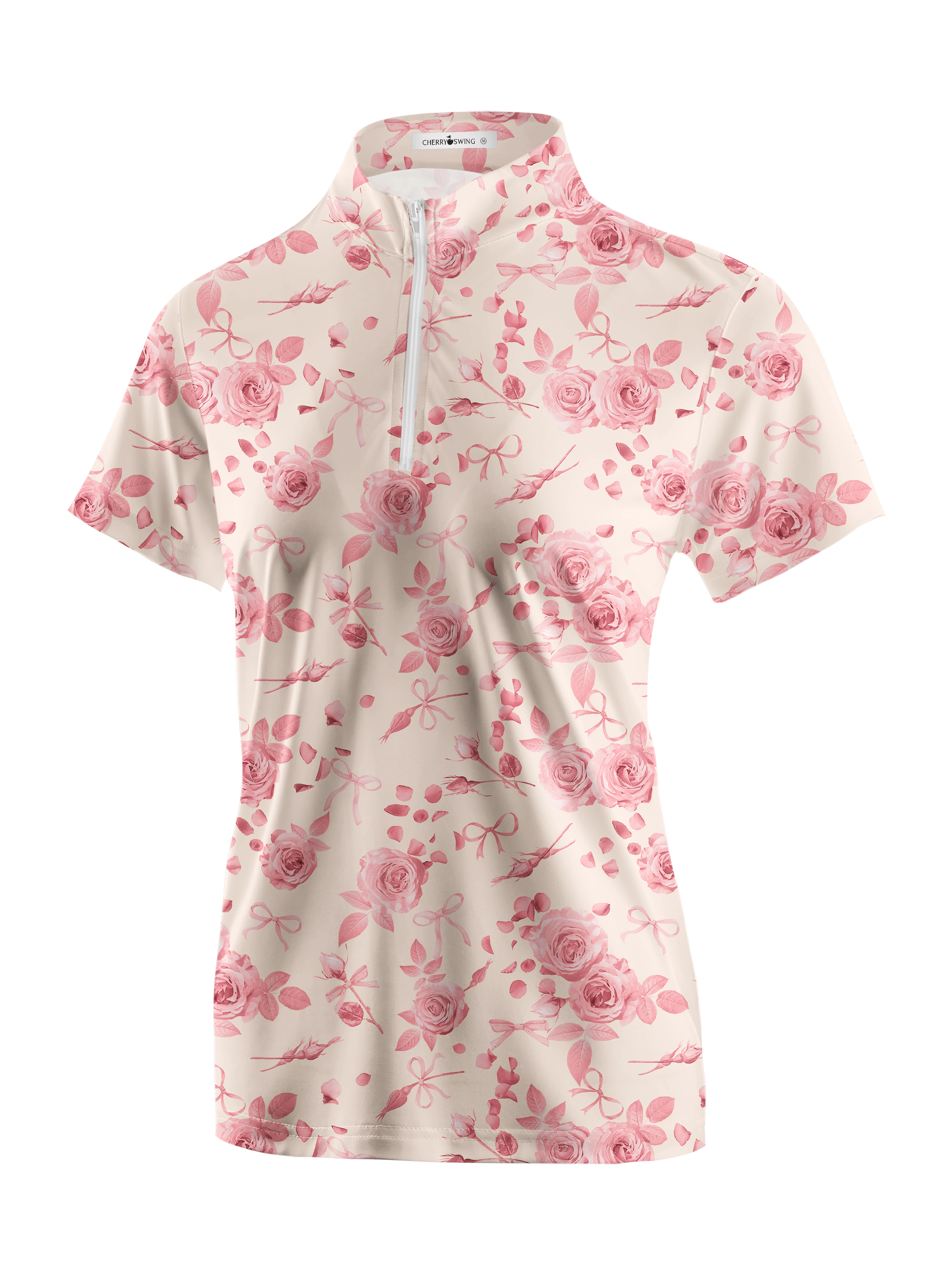 Cherryswing Women's Rose Garden Golf Short Sleeve Polo Shirt
