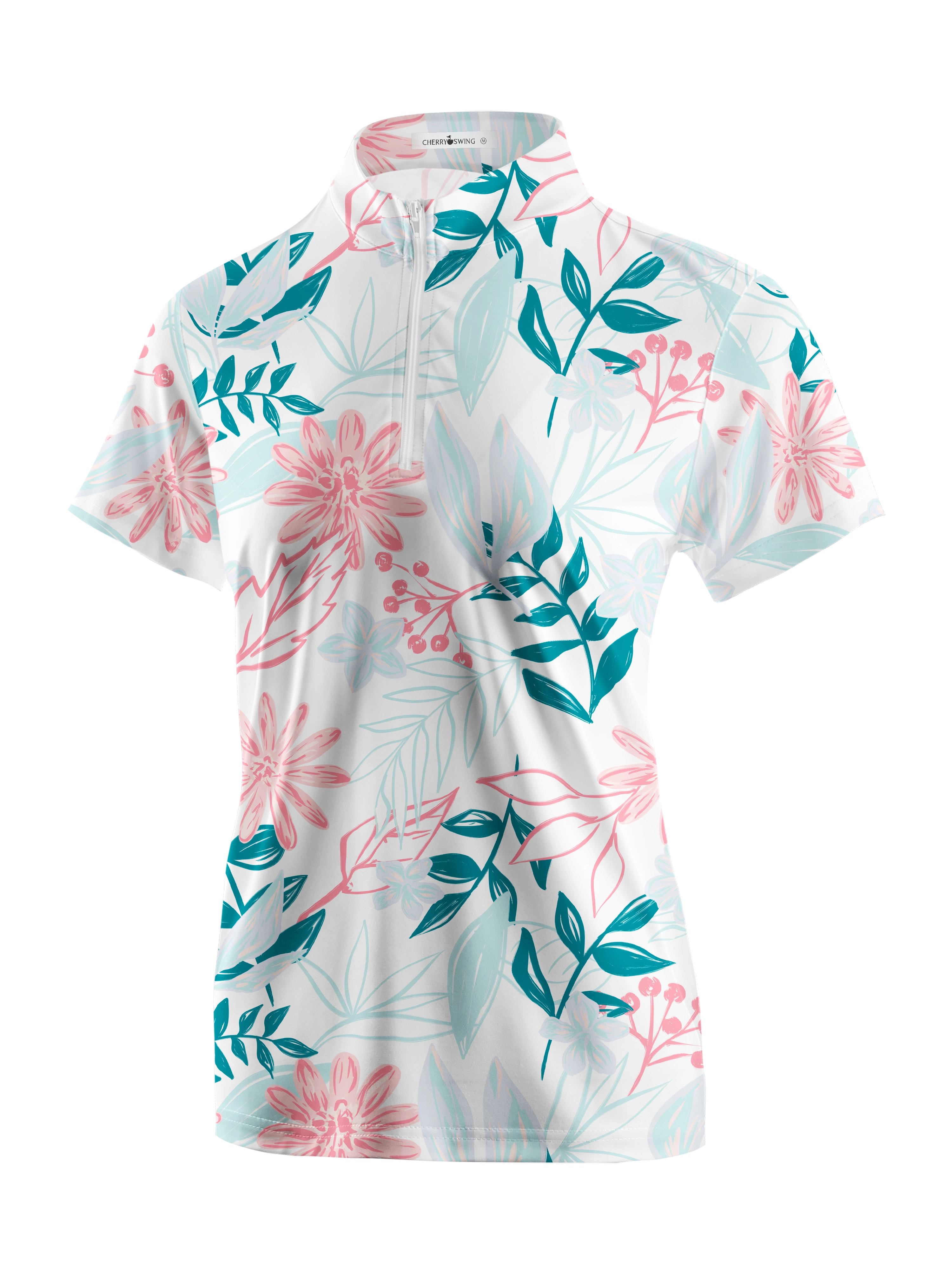 Cherryswing Women's Spring Garden Golf Short Sleeve Polo Shirt