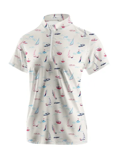 Cherryswing Women's Tranquil Marina Golf Short Sleeve Polo Shirt