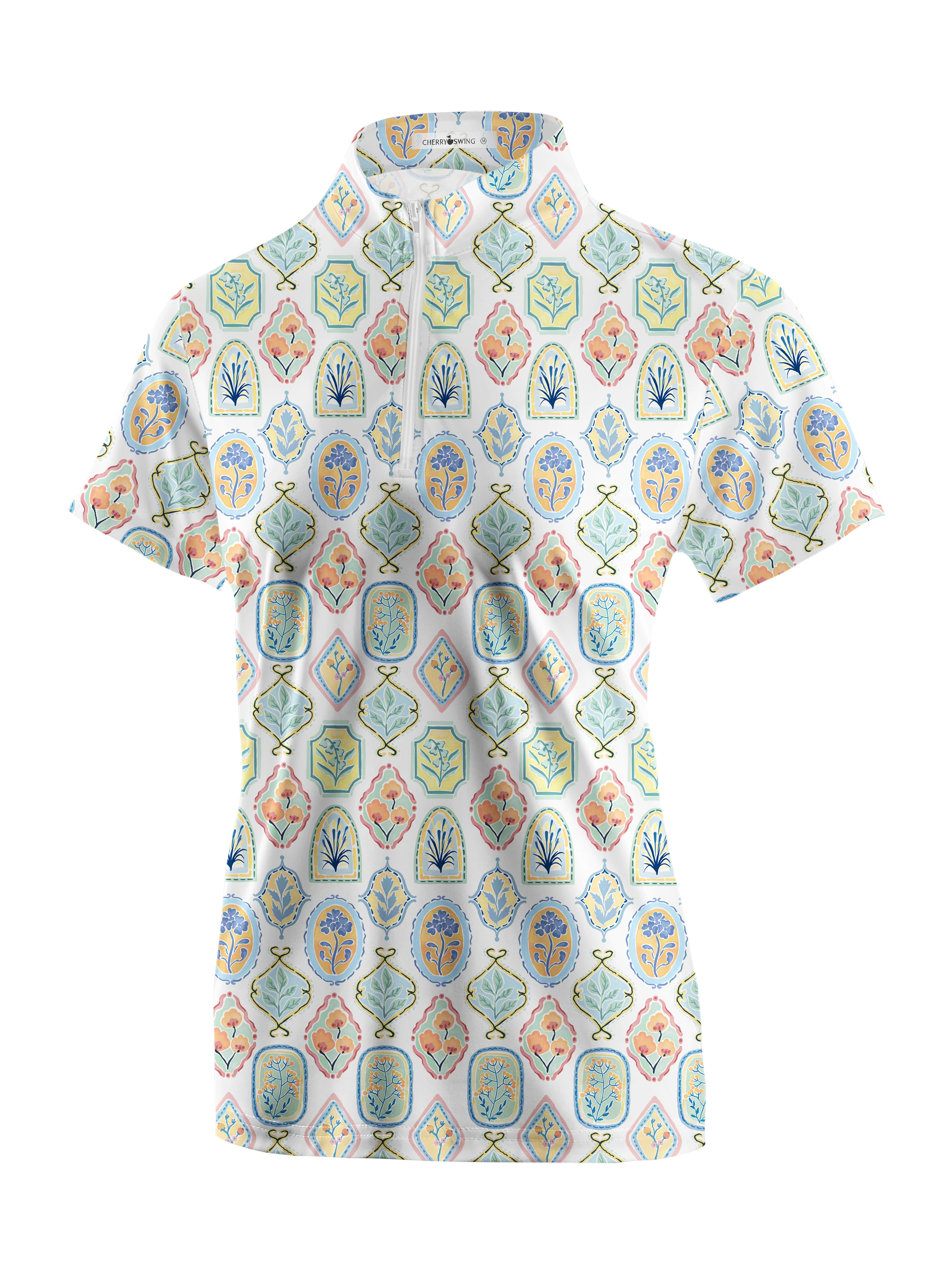 Cherryswing Women's Garden's Diverse Beauty Golf Short Sleeve Polo Shirt