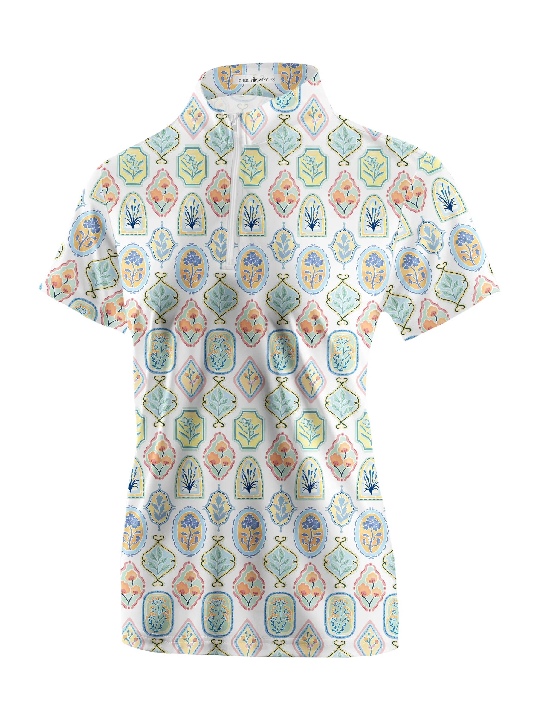 Cherryswing Women's Garden's Diverse Beauty Golf Short Sleeve Polo Shirt