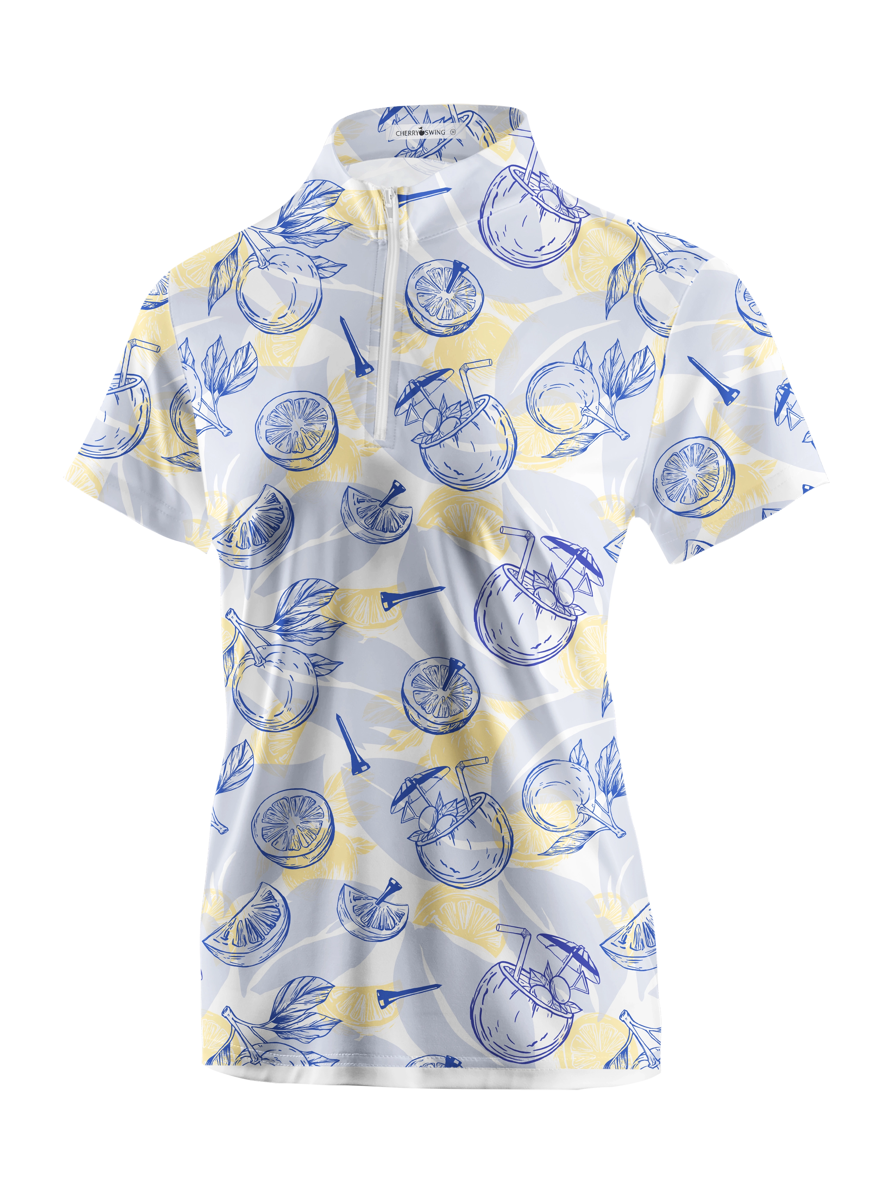Cherryswing Women's Citrus Cocktails Golf Short Sleeve Polo Shirt