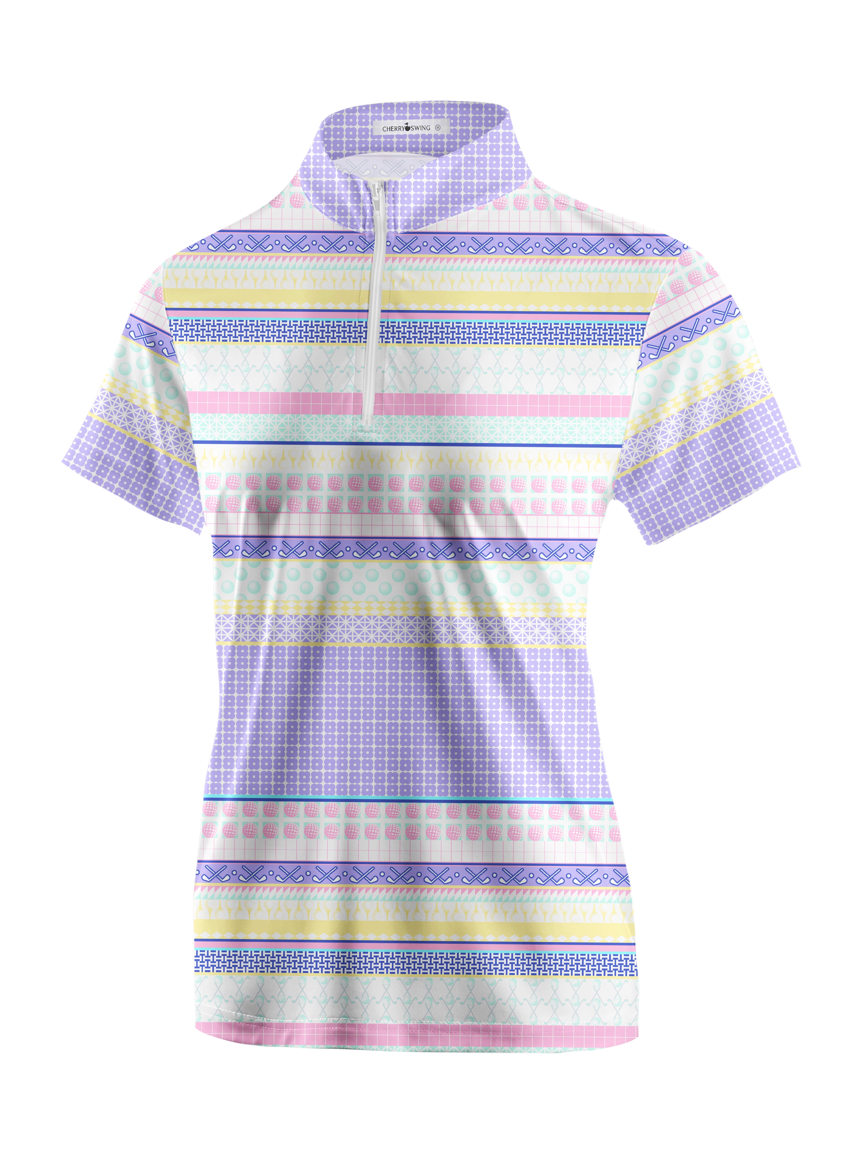 Cherryswing Women's English Countryside Golf Short Sleeve Polo Shirt