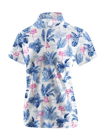 Cherryswing Women's Secluded Lagoon Short Sleeve Polo Shirt