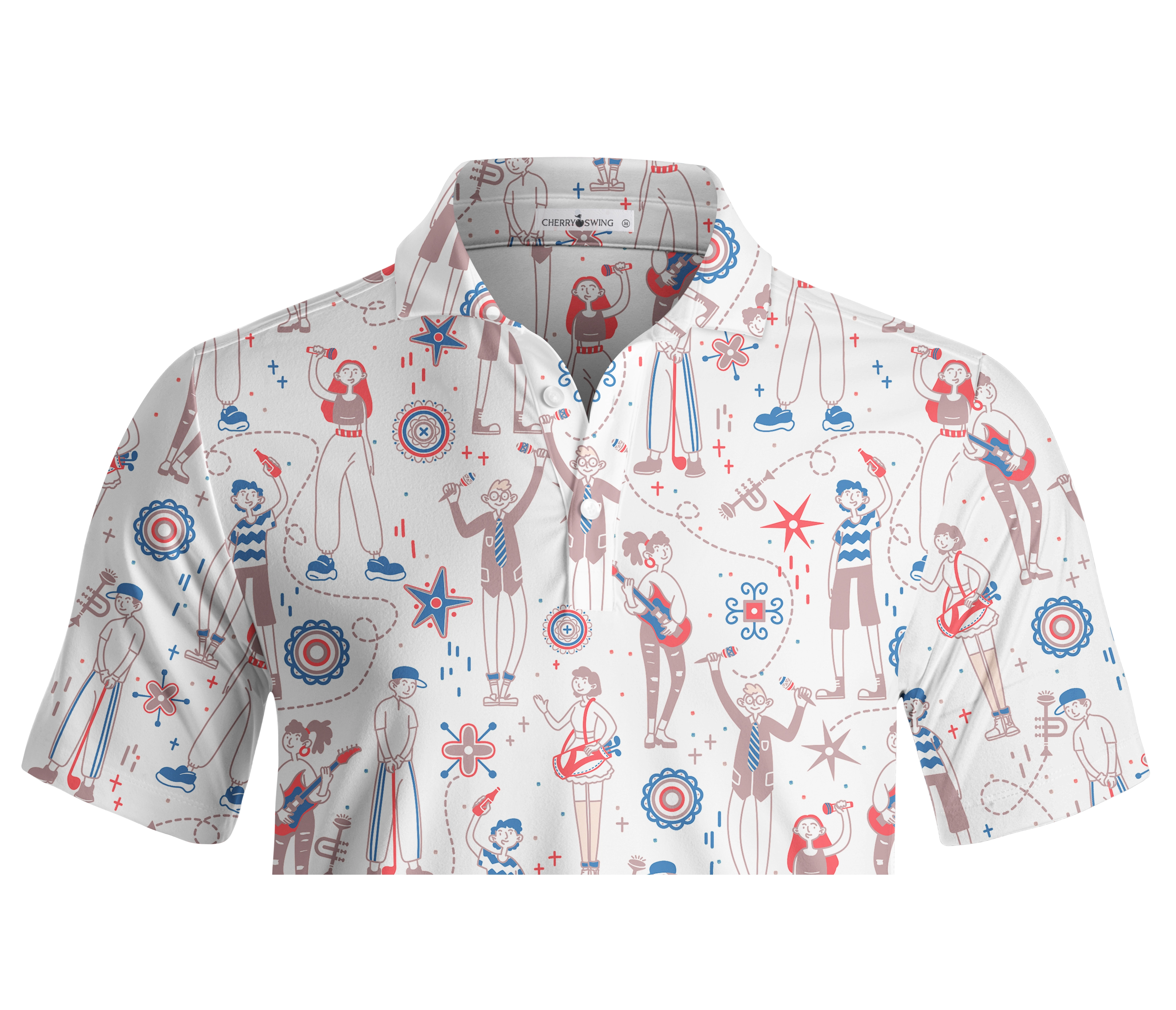 Cherryswing Doodle PatternMen's Polo Shirt