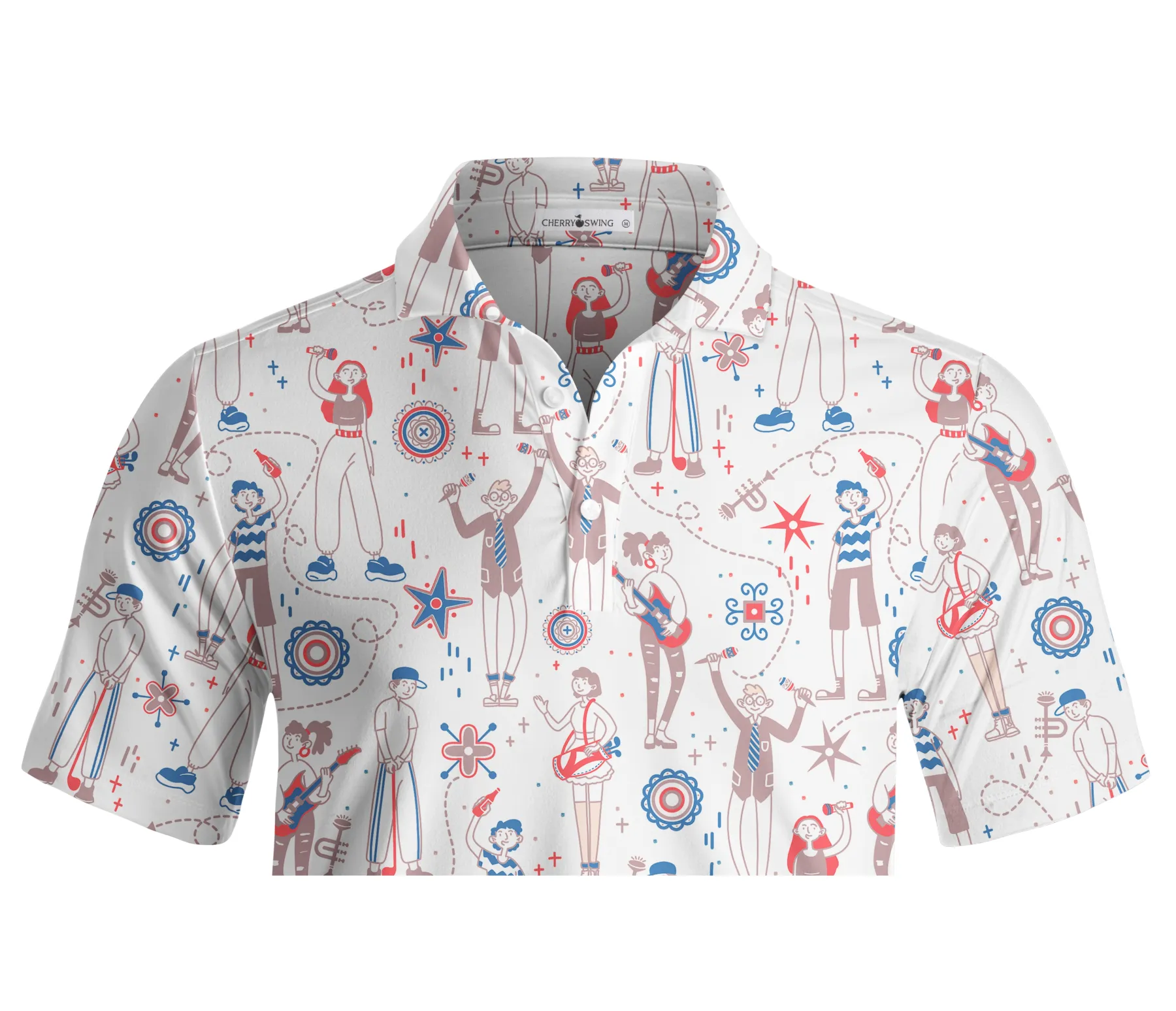 Cherryswing Doodle PatternMen's Polo Shirt