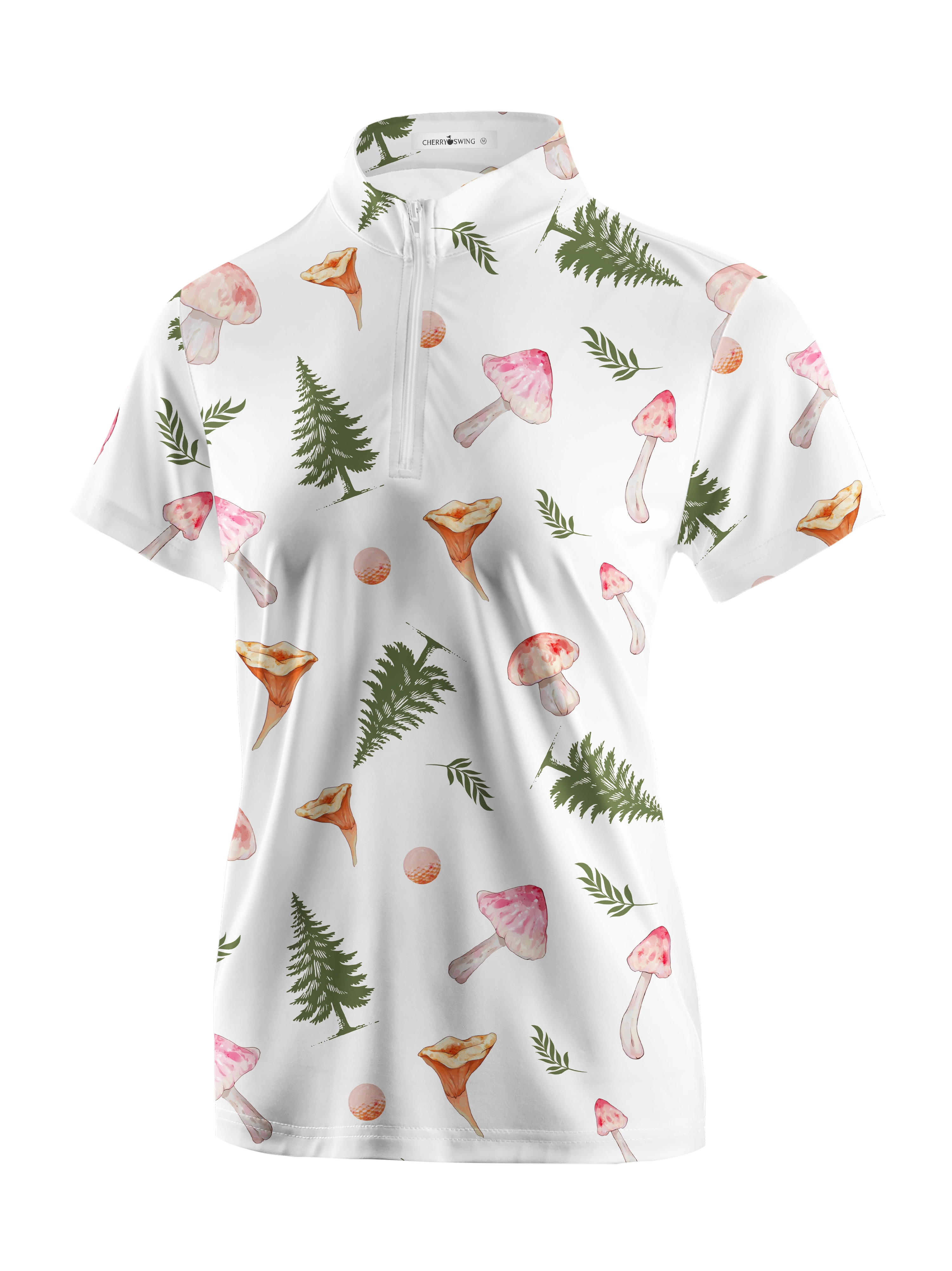 Cherryswing Women's Summer Picnics Short Sleeve Polo Shirt
