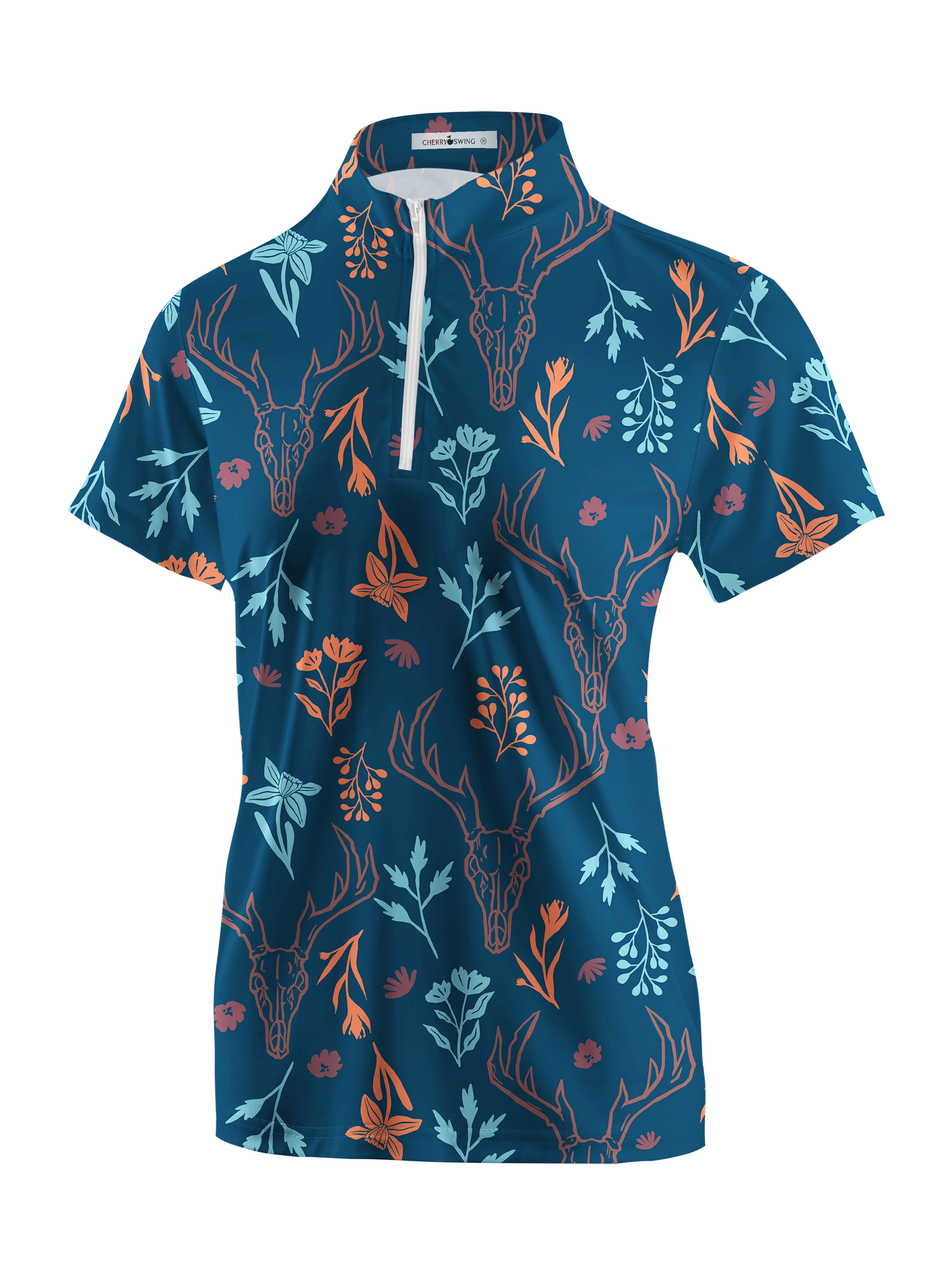 Cherryswing Women's Mystical Forest Short Sleeve Polo Shirt