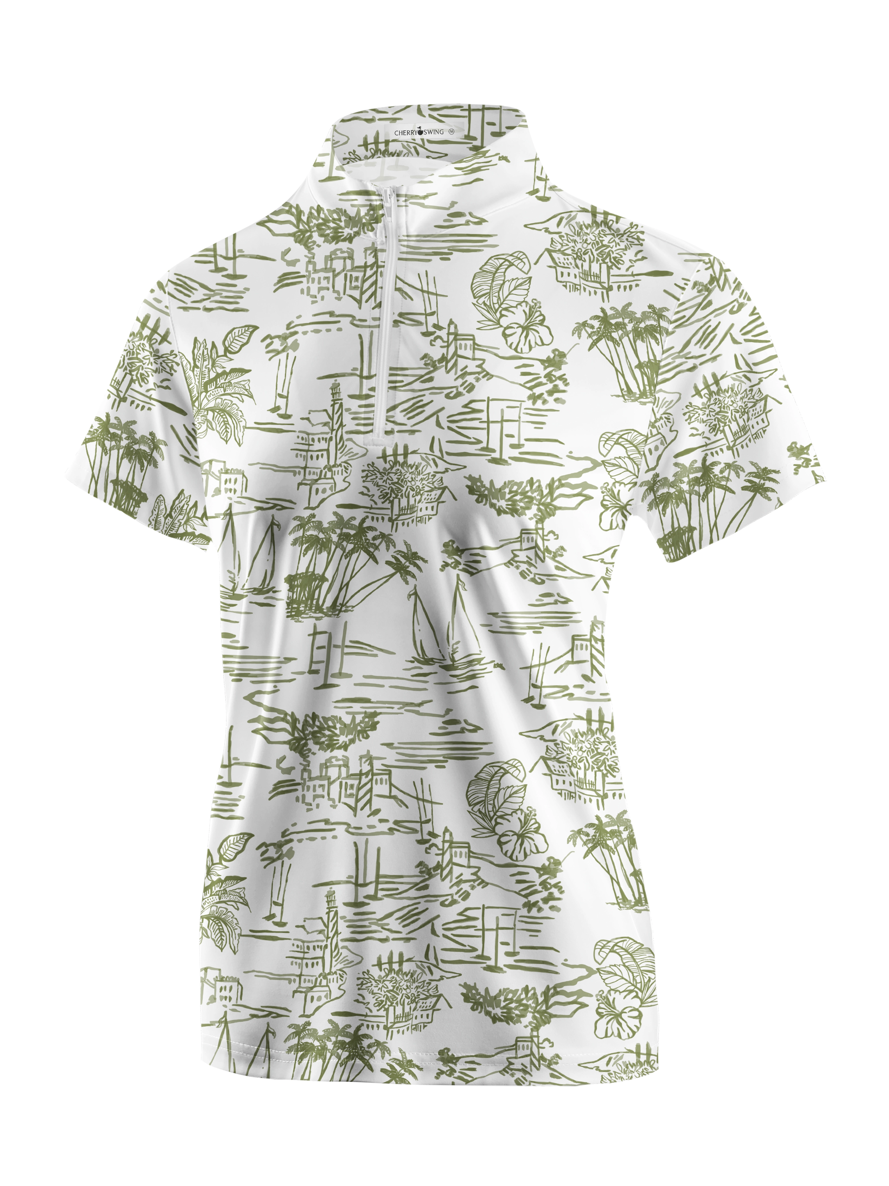 Cherryswing Women's Island Village Short Sleeve Polo Shirt