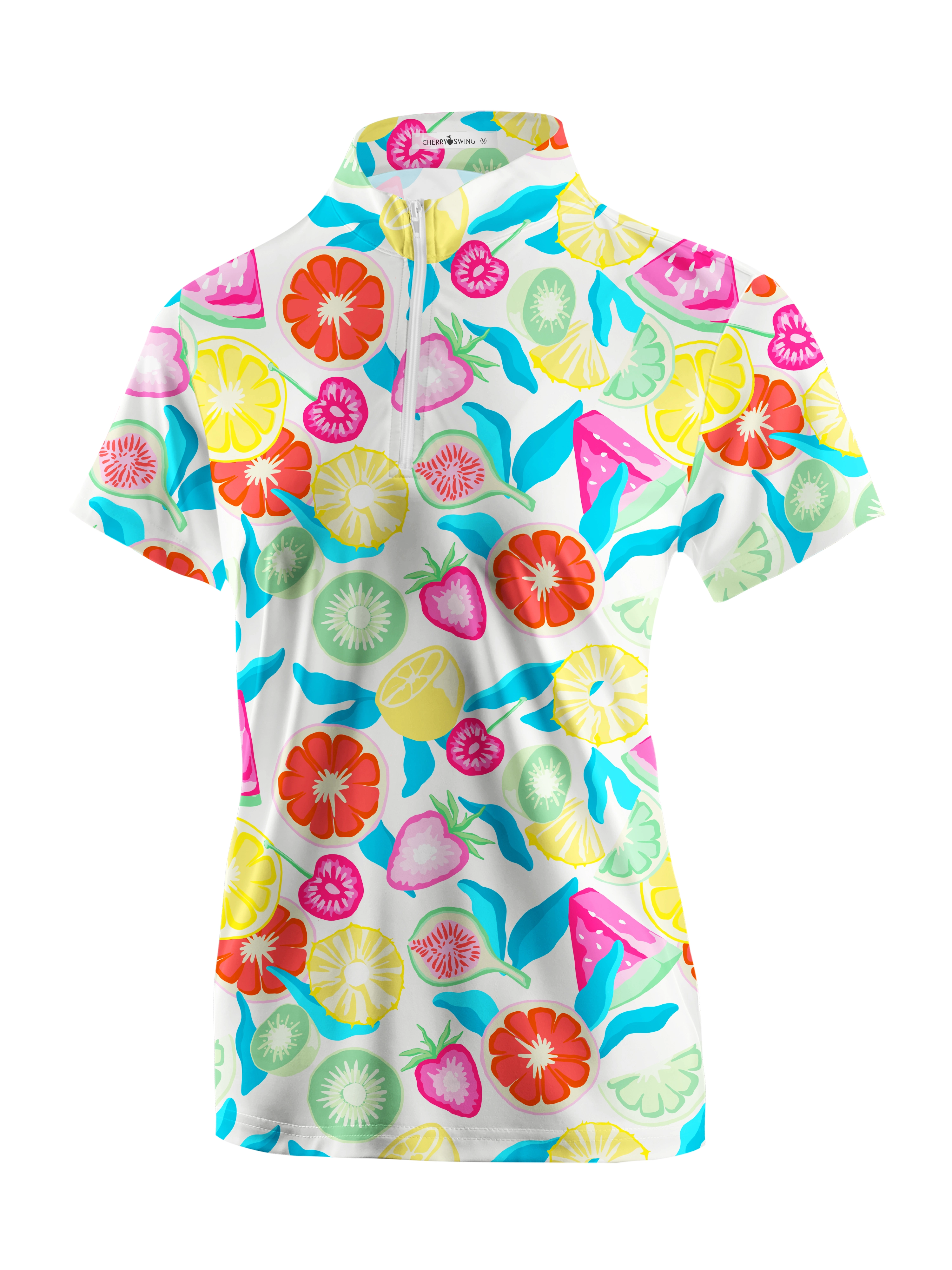 Cherryswing Women's Fruit Market Short Sleeve Polo Shirt