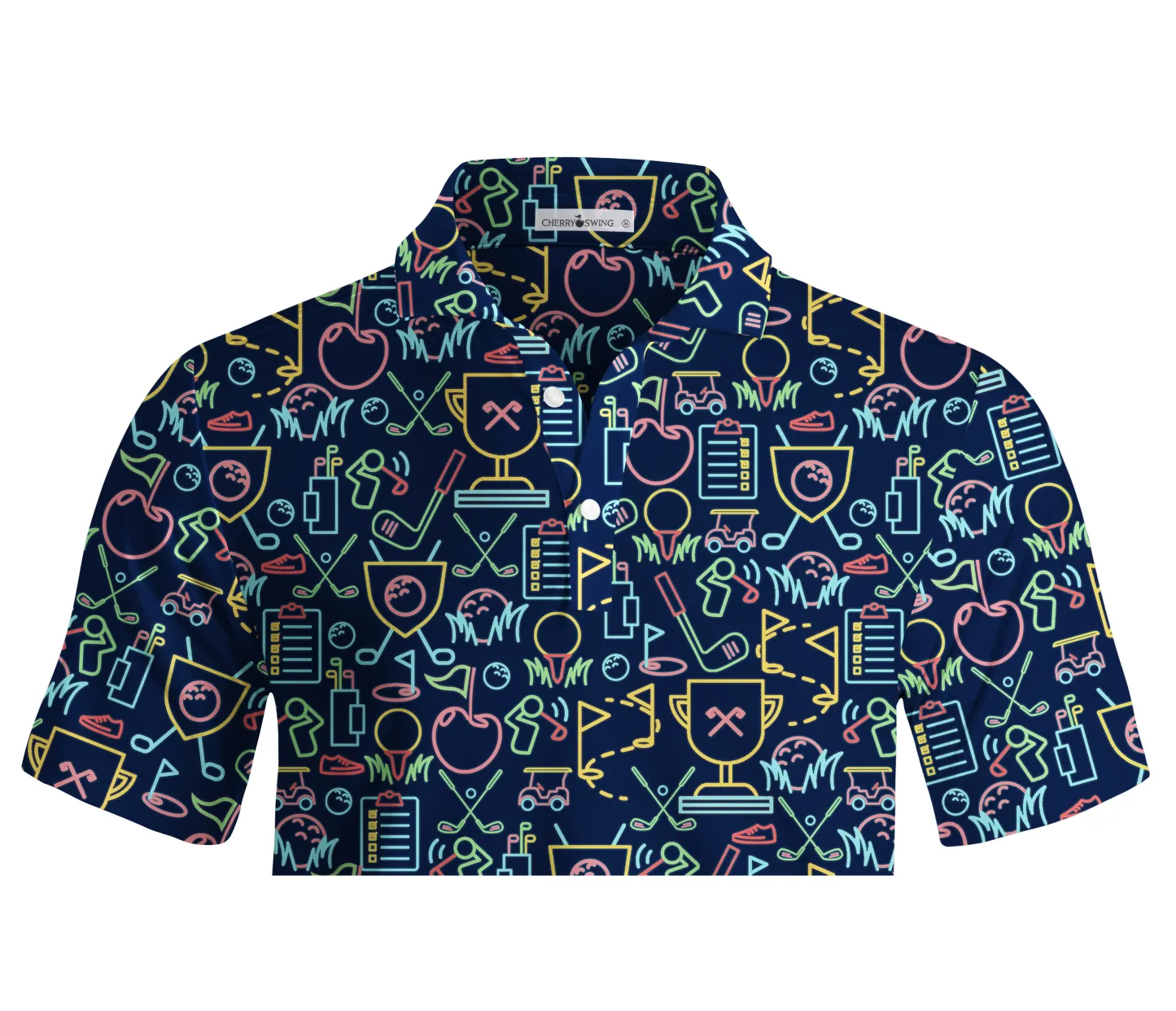 Cherryswing Classic Golf Symbols Men's Polo Shirt