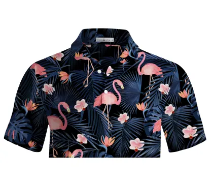 Cherryswing Dancing Flamingo Men's Polo Shirt