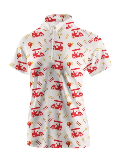 Cherryswing Women's Playful Golf Short Sleeve Polo Shirt