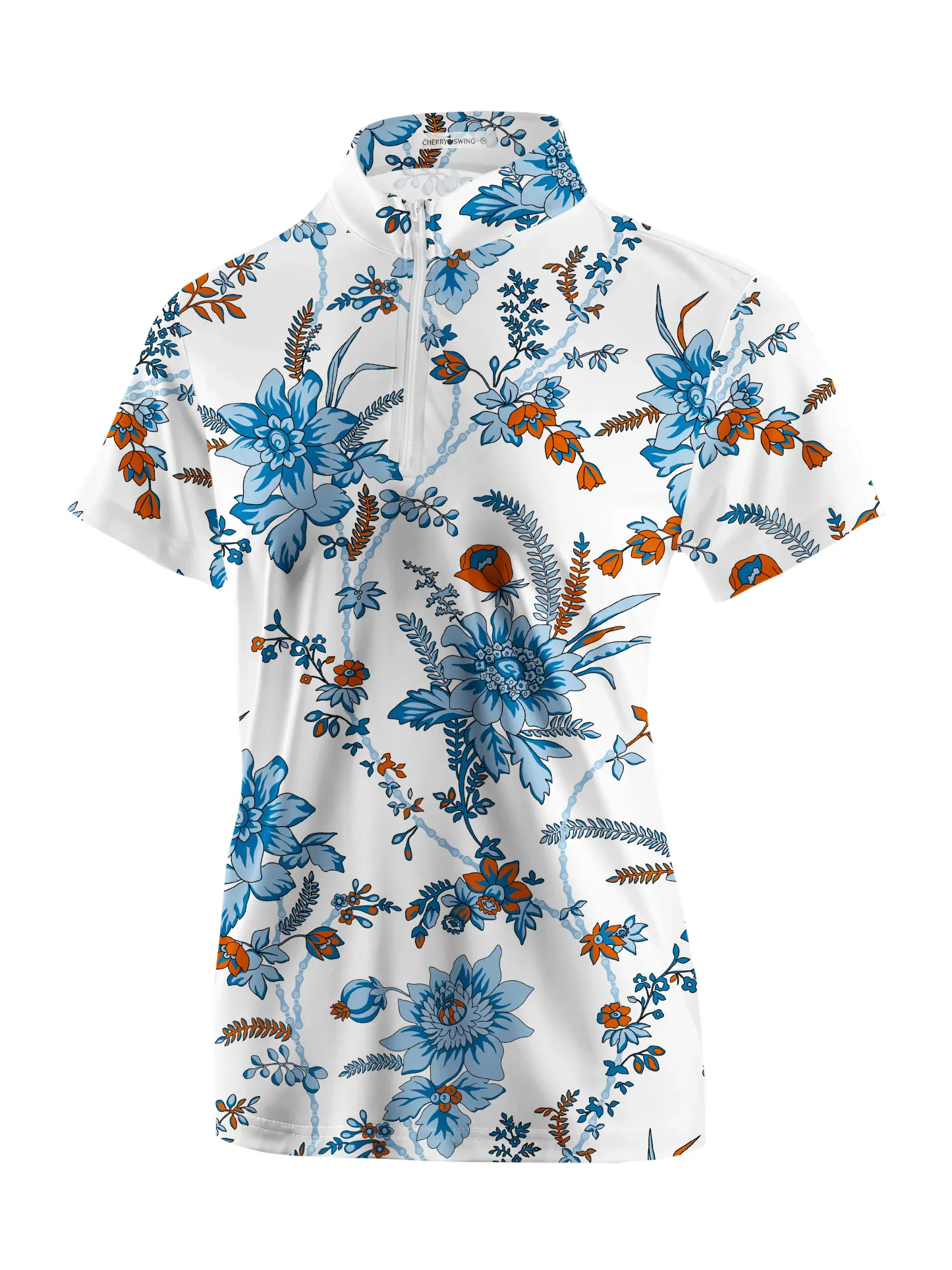 Cherryswing Women's Naturally Growing Orchids Short Sleeve Polos