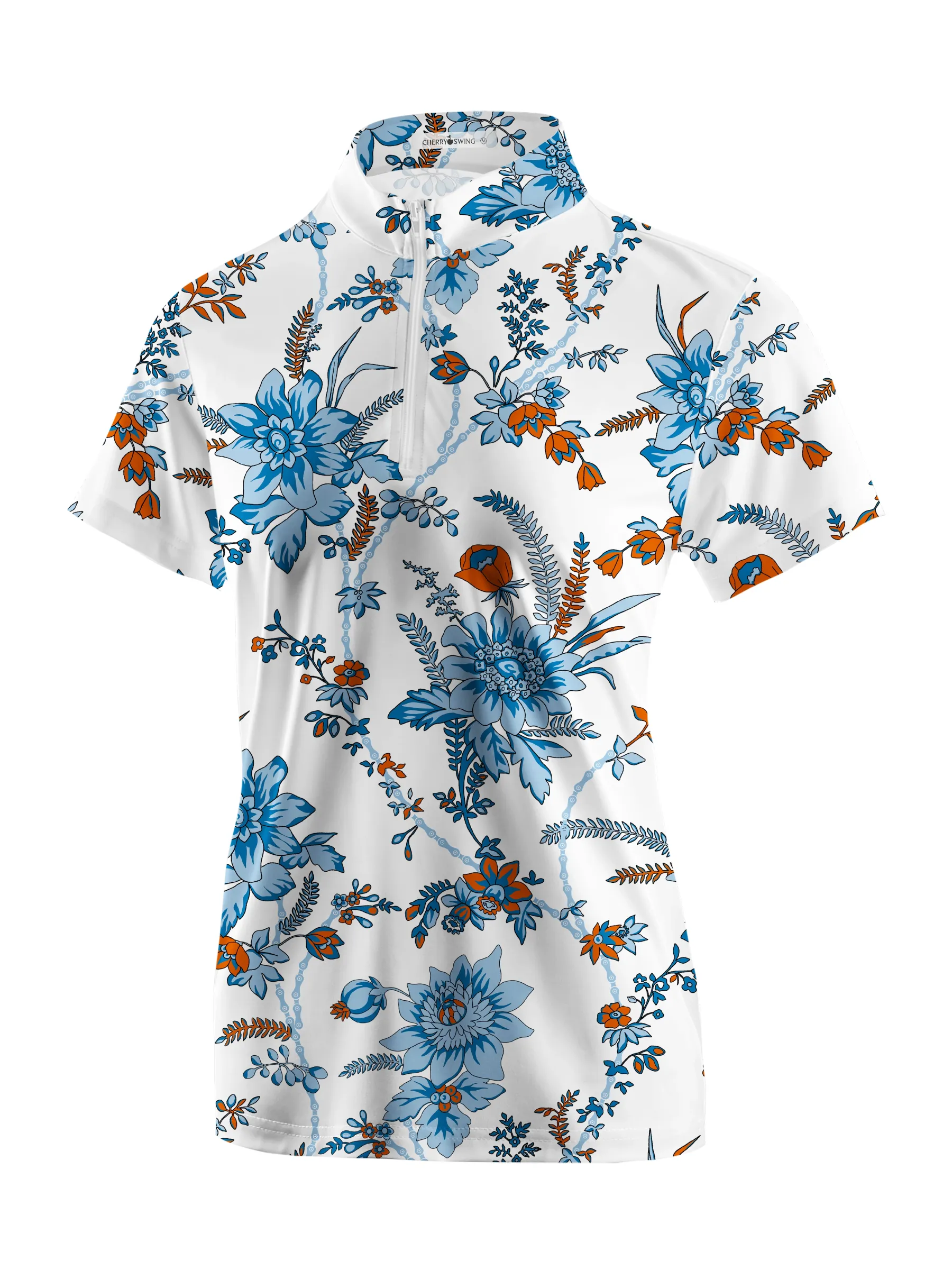 Cherryswing Women's Naturally Growing Orchids Short Sleeve Polos