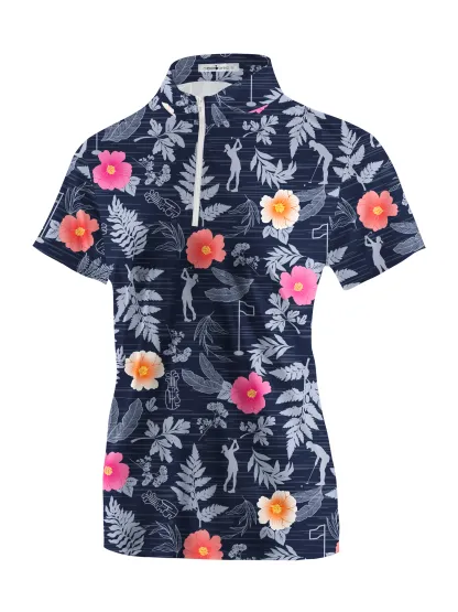 Cherryswing Women's Wild Golf Short Sleeve Polos