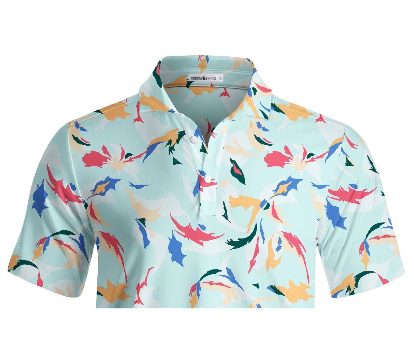 Cherryswing Floral Color Matching Men's Polo Shirt