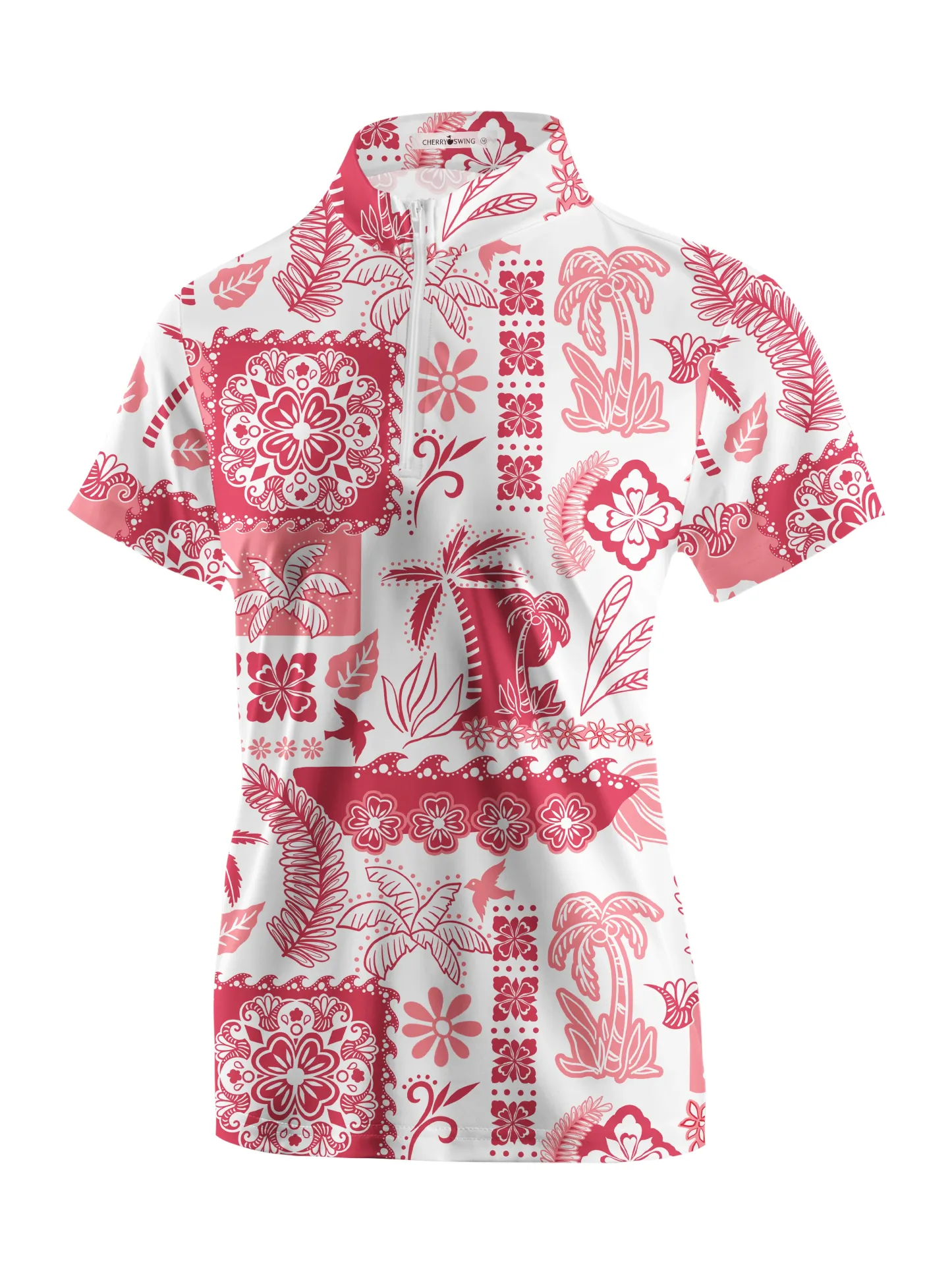 Cherryswing Women's Green Entertainment Short Sleeve Polos